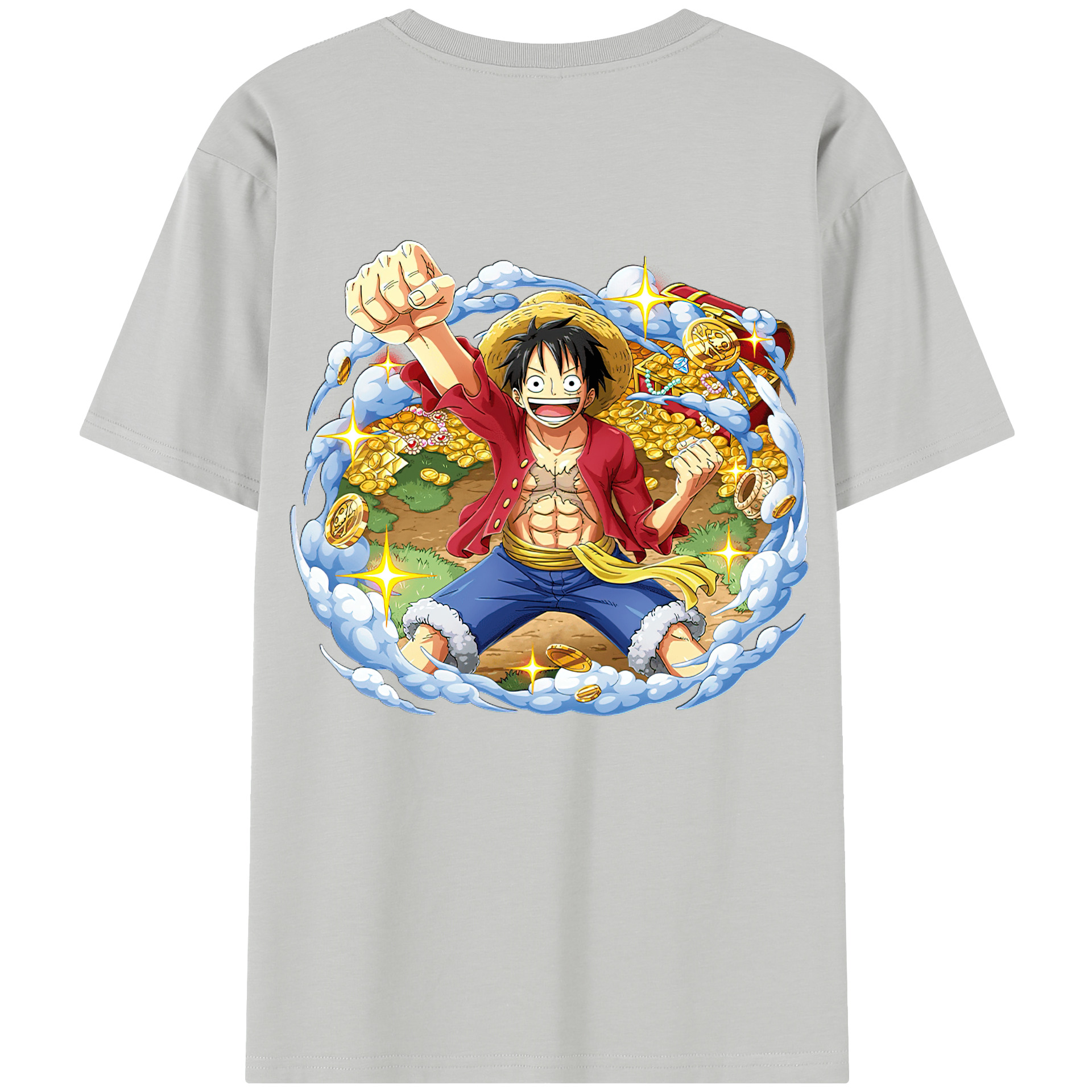 ワンピース モンキー・D・ルフィ ONE PIECE Monkey D. Luffy レディース半袖Tシャツ(バックプリント)