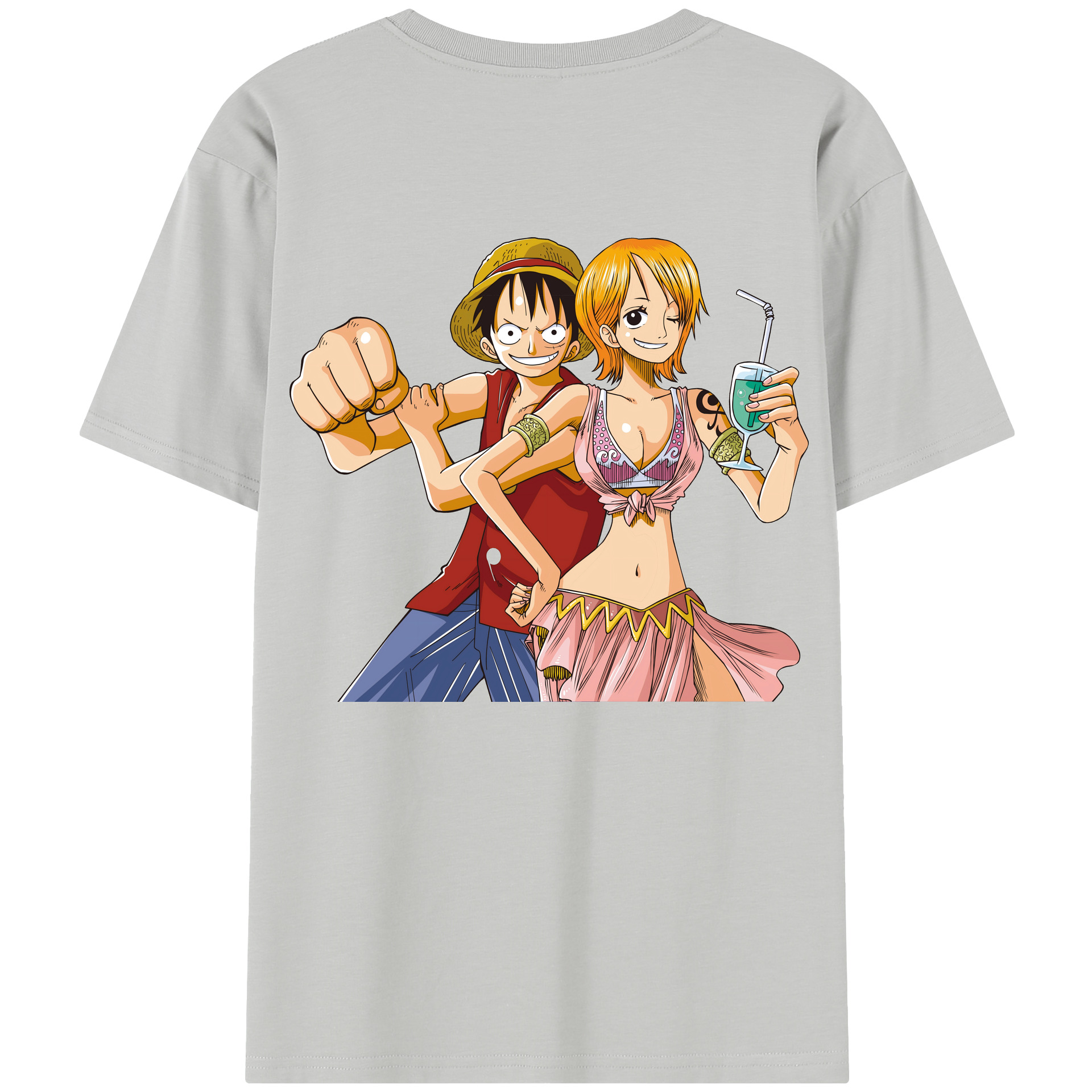 ワンピース モンキー・D・ルフィ ONE PIECE Monkey D. Luffy レディース半袖Tシャツ(バックプリント)