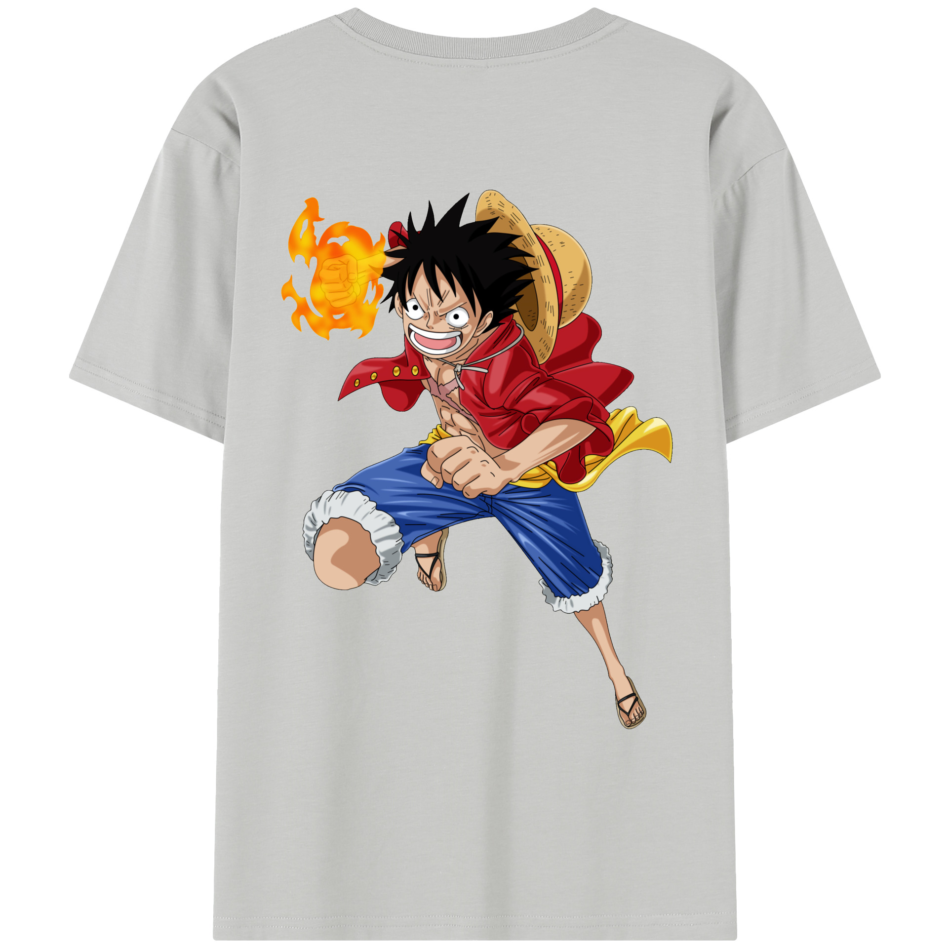 ワンピース モンキー・D・ルフィ ONE PIECE Monkey D. Luffy レディース半袖Tシャツ(バックプリント)