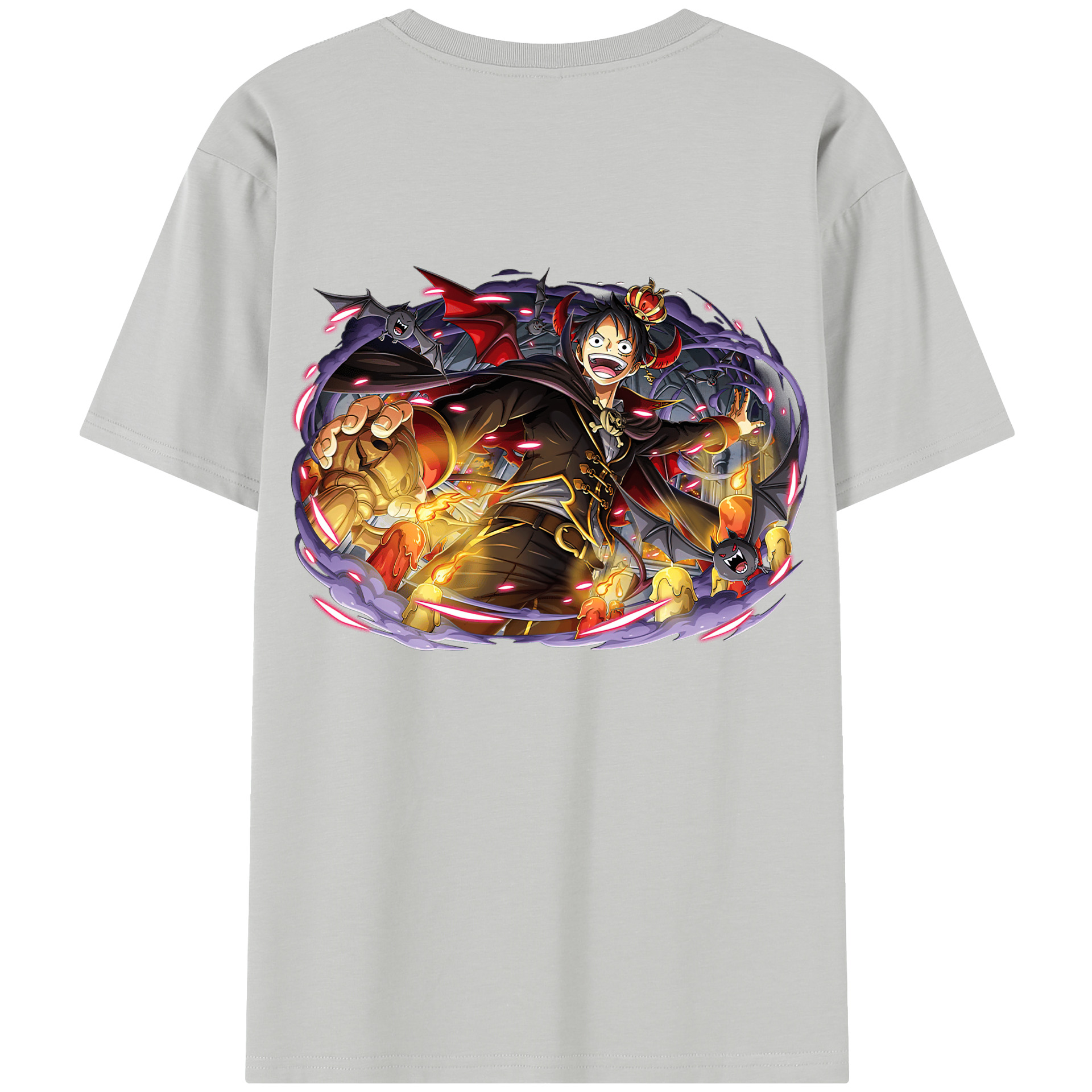 ワンピース モンキー・D・ルフィ ONE PIECE Monkey D. Luffy レディース半袖Tシャツ(バックプリント)