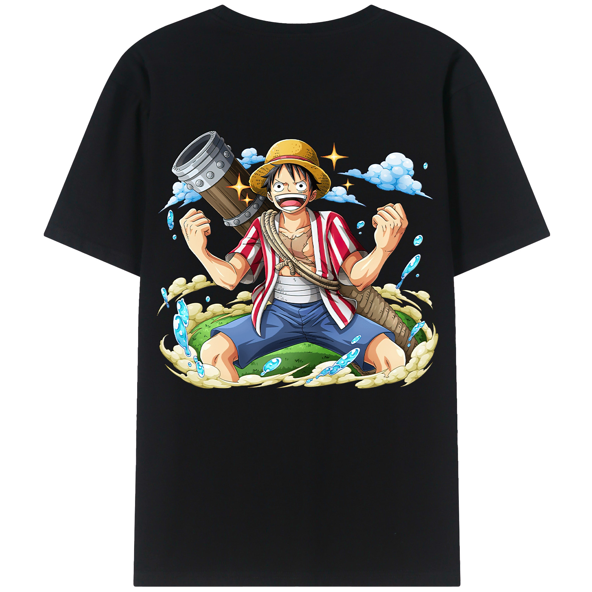 ワンピース モンキー・D・ルフィ ONE PIECE Monkey D. Luffy レディース半袖Tシャツ(バックプリント)