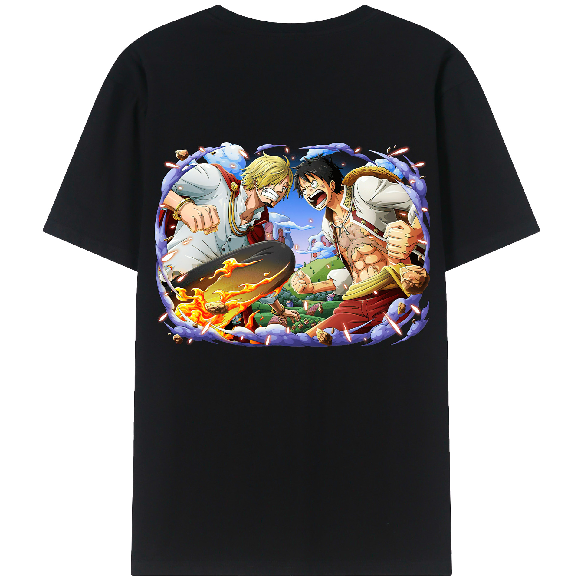 ワンピース モンキー・D・ルフィ ONE PIECE Monkey D. Luffy レディース半袖Tシャツ(バックプリント)