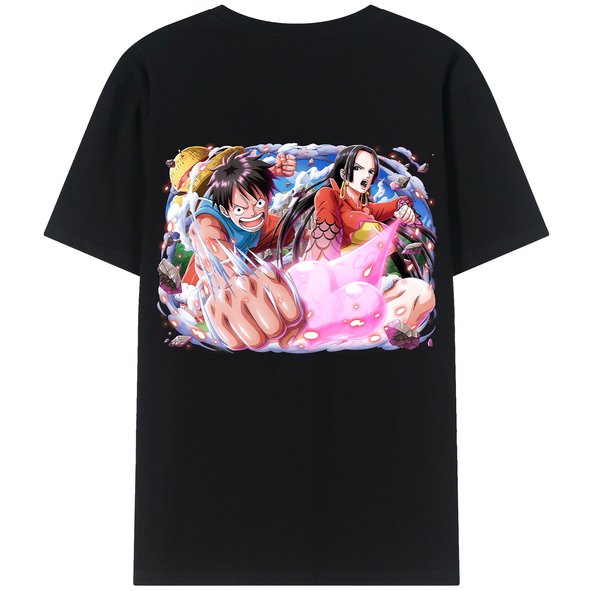 ワンピース モンキー・D・ルフィ ONE PIECE Monkey D. Luffy レディース半袖Tシャツ(バックプリント)