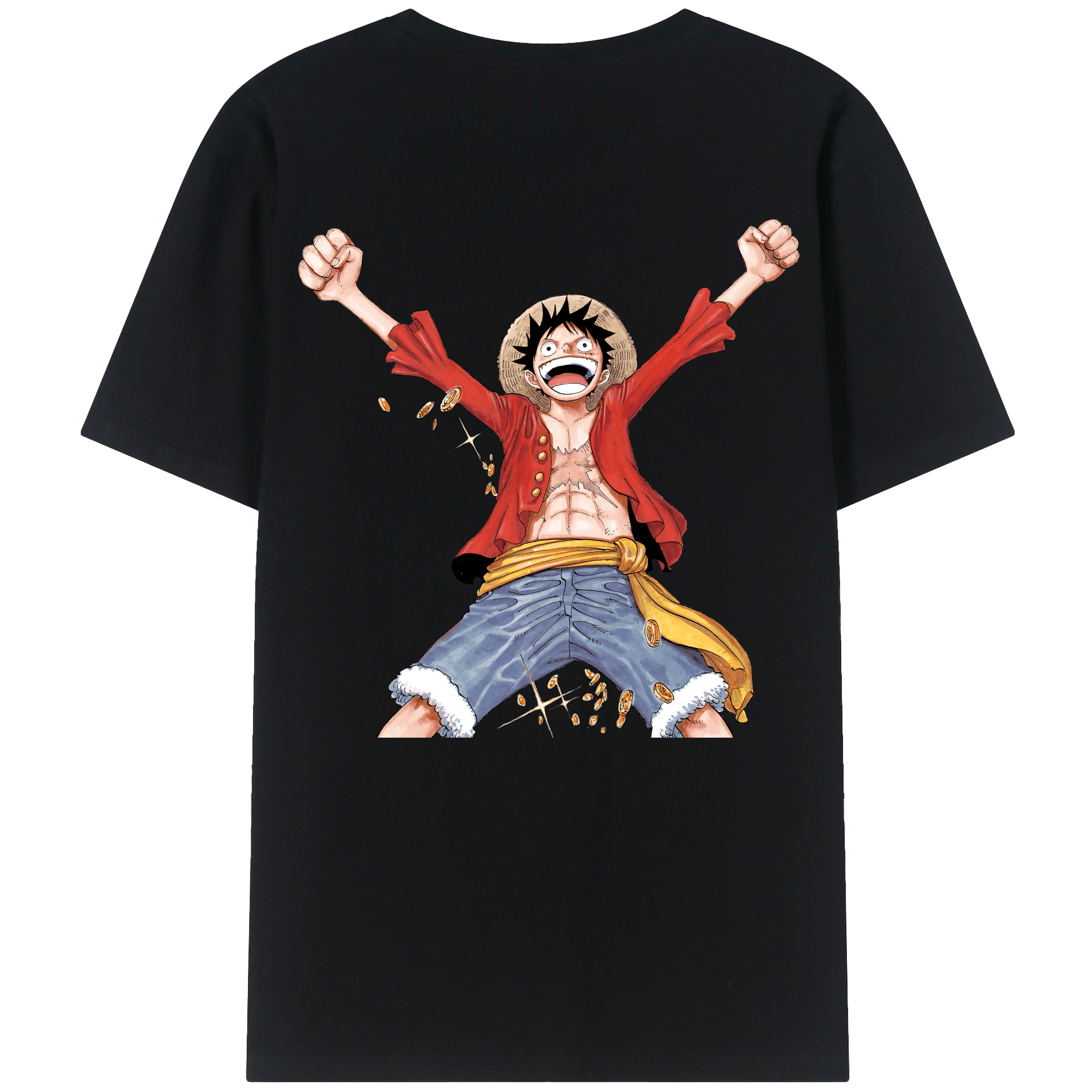 ワンピース モンキー・D・ルフィ ONE PIECE Monkey D. Luffy レディース半袖Tシャツ(バックプリント)