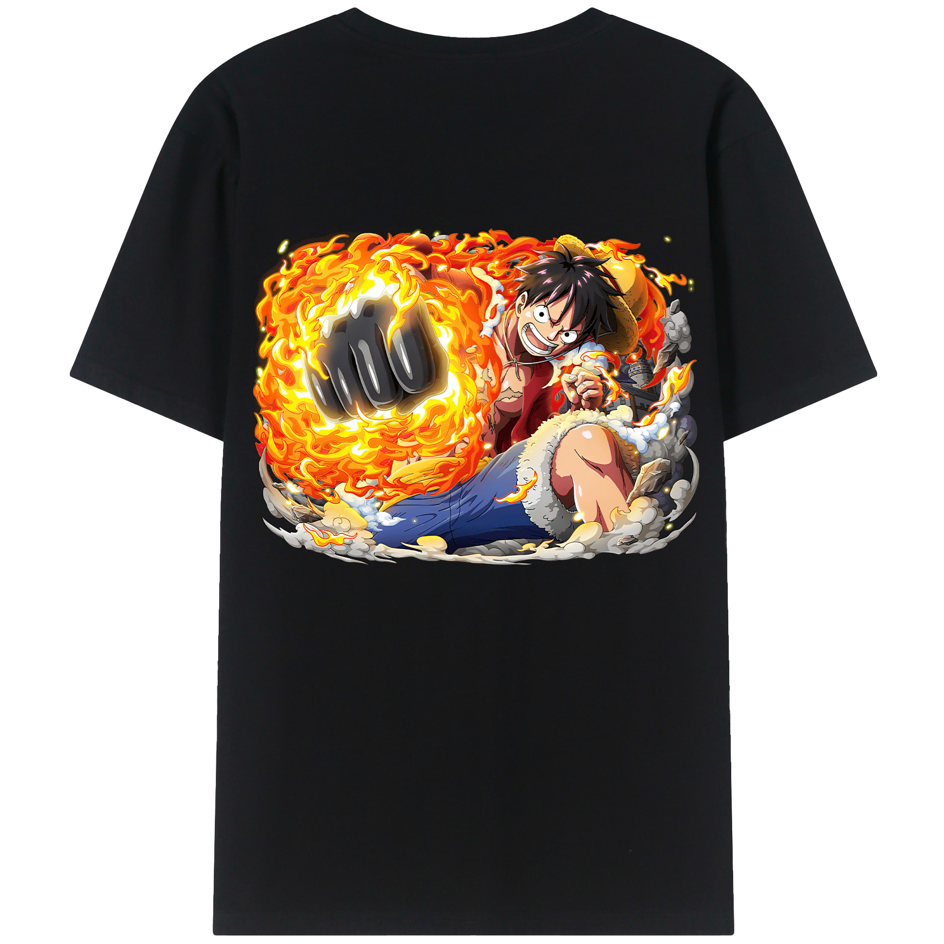 ワンピース モンキー・D・ルフィ ONE PIECE Monkey D. Luffy レディース半袖Tシャツ(バックプリント)