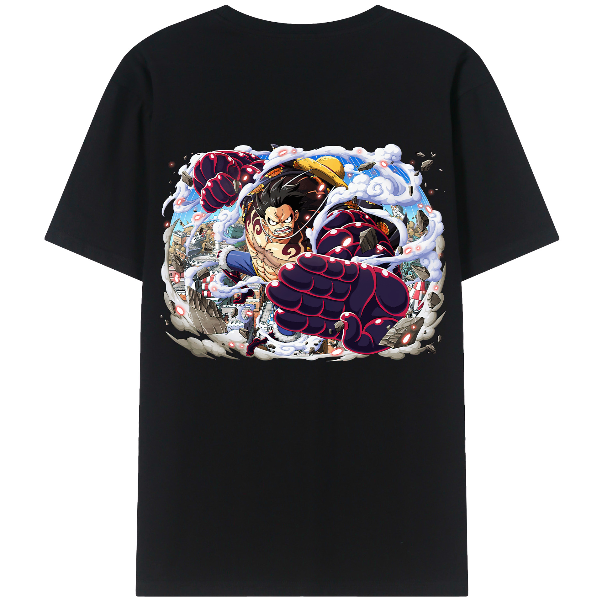 ワンピース モンキー・D・ルフィ ONE PIECE Monkey D. Luffy レディース半袖Tシャツ(バックプリント)