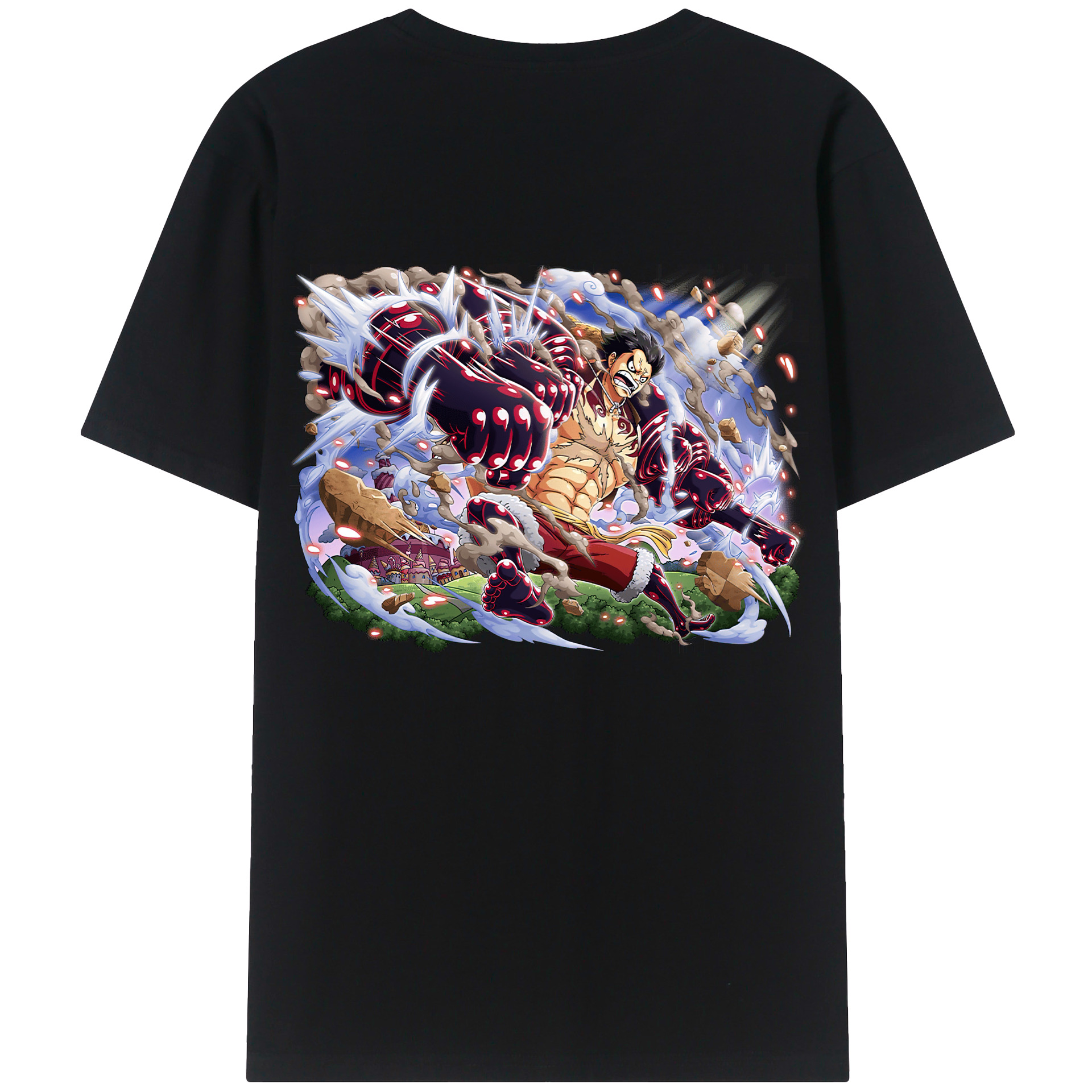 ワンピース モンキー・D・ルフィ ONE PIECE Monkey D. Luffy レディース半袖Tシャツ(バックプリント)