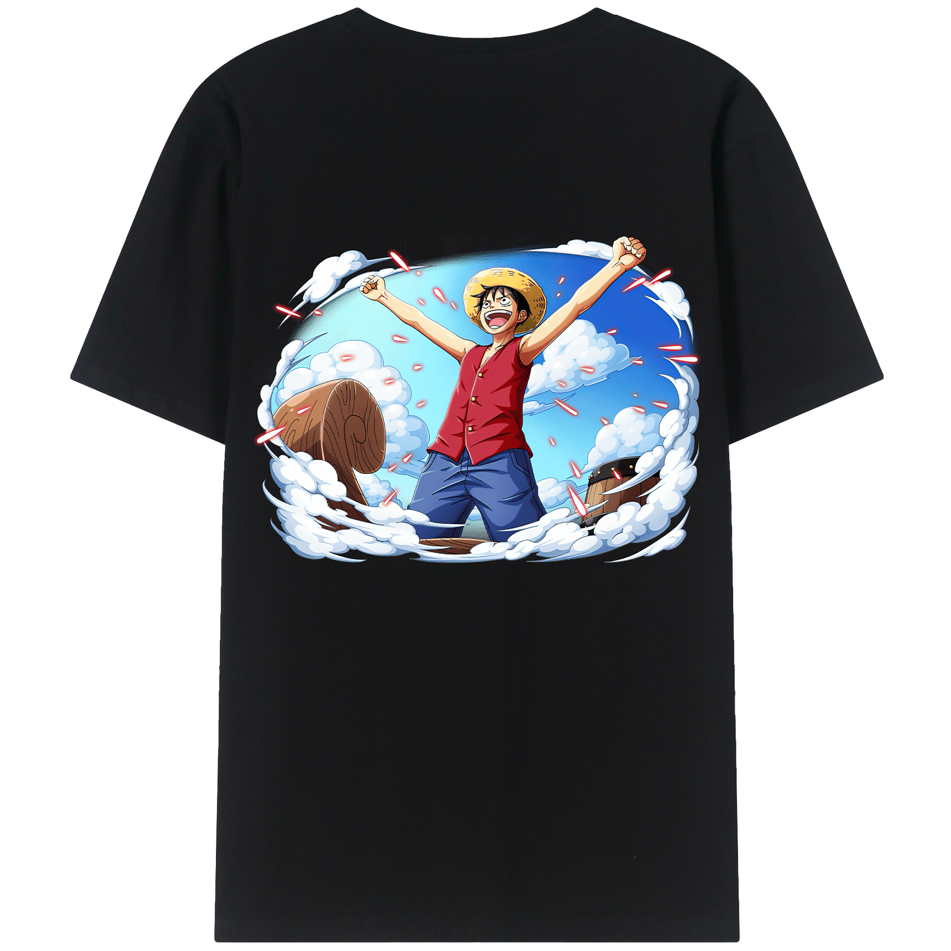 ワンピース モンキー・D・ルフィ ONE PIECE Monkey D. Luffy レディース半袖Tシャツ(バックプリント)