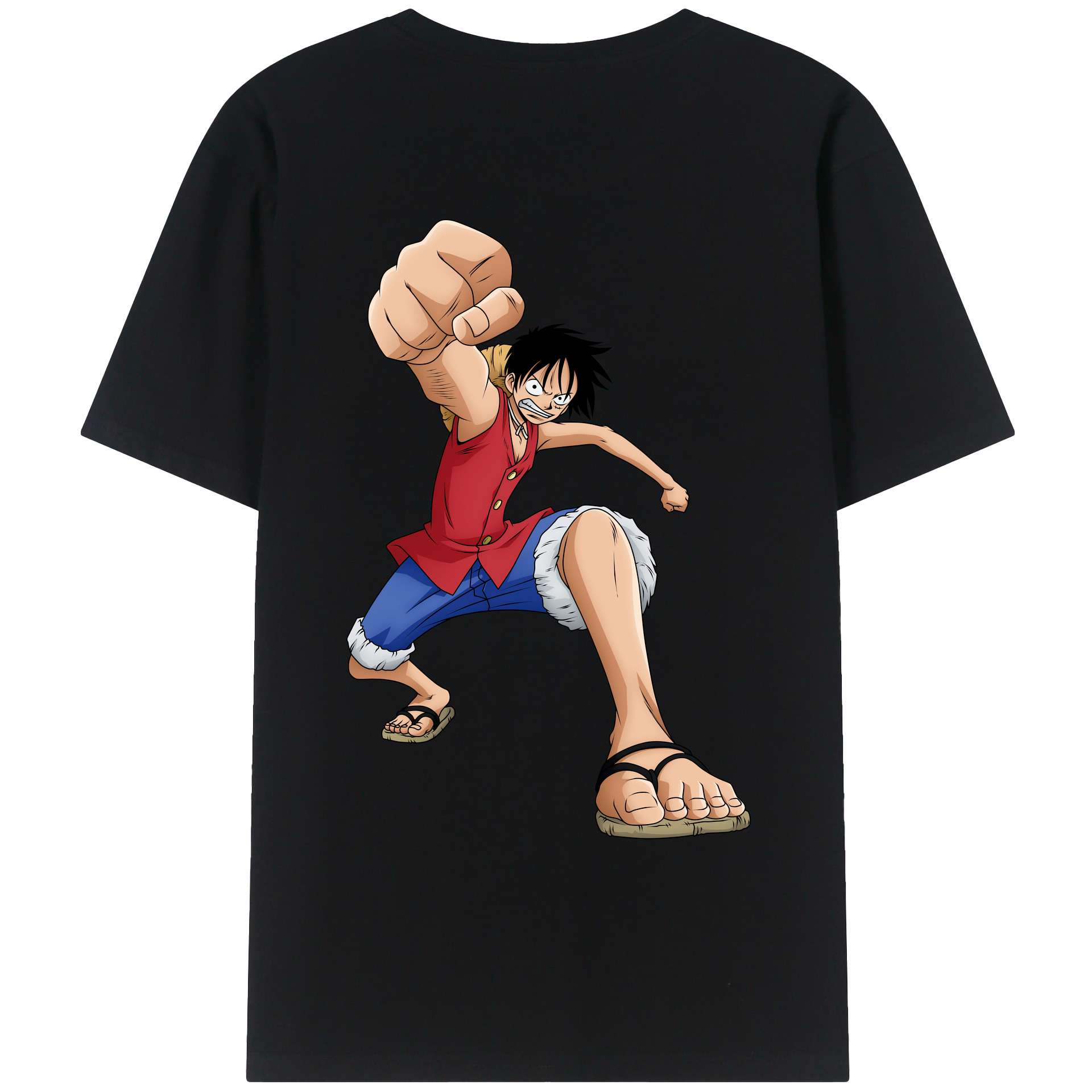 ワンピース モンキー・D・ルフィ ONE PIECE Monkey D. Luffy レディース半袖Tシャツ(バックプリント)