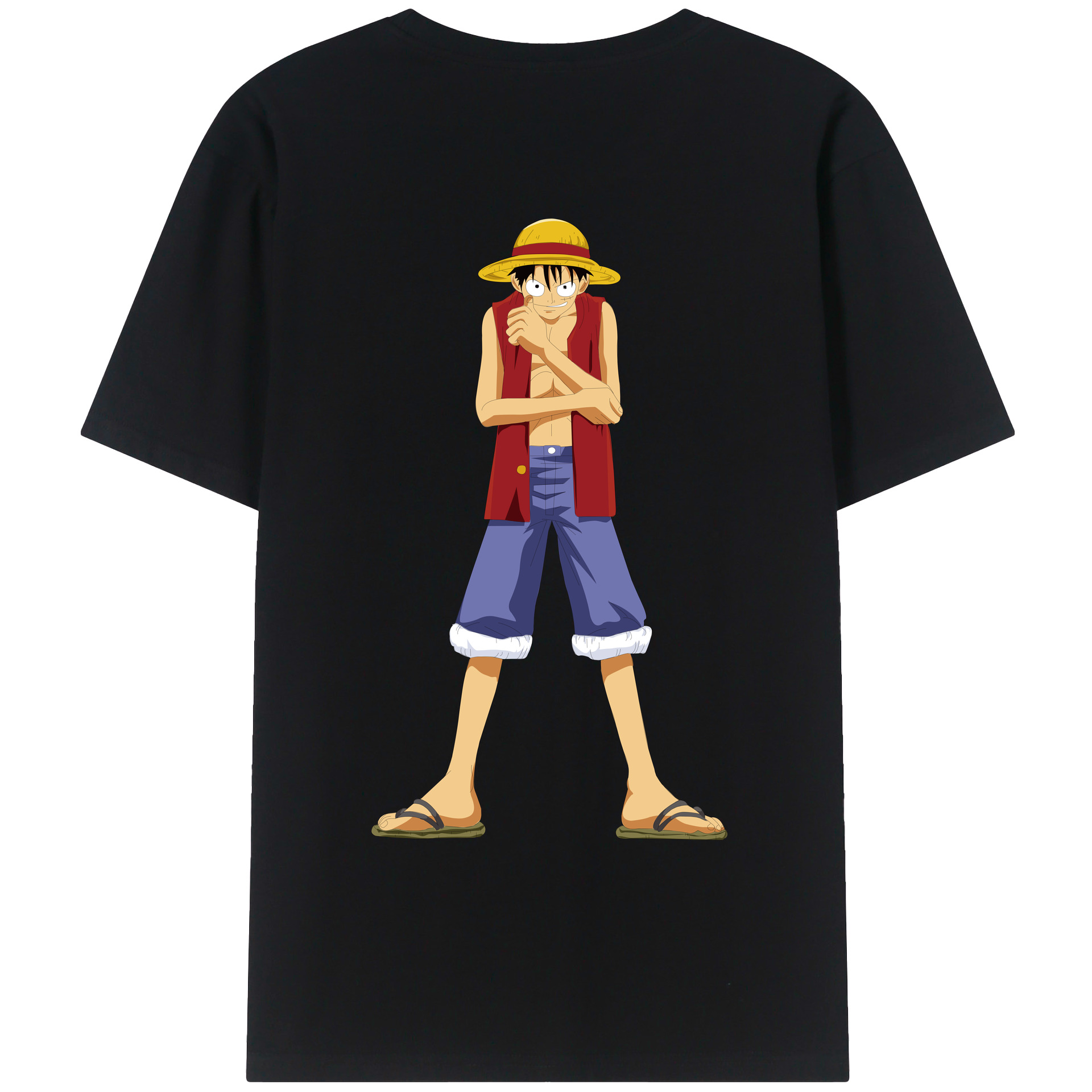 ワンピース モンキー・D・ルフィ ONE PIECE Monkey D. Luffy レディース半袖Tシャツ(バックプリント)