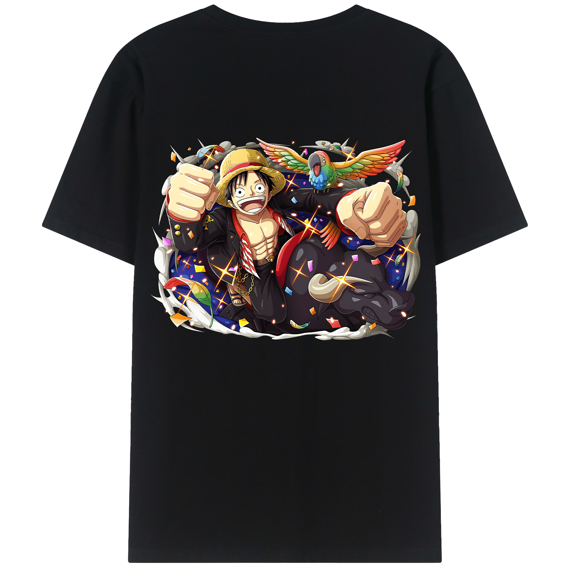 ワンピース モンキー・D・ルフィ ONE PIECE Monkey D. Luffy レディース半袖Tシャツ(バックプリント)