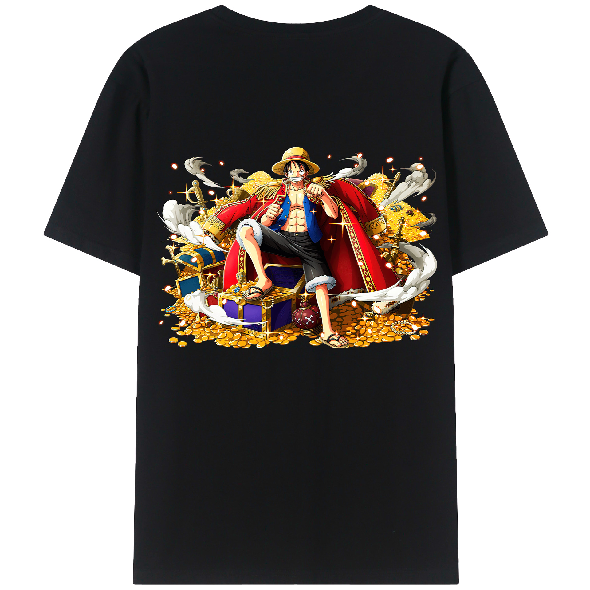 ワンピース モンキー・D・ルフィ ONE PIECE Monkey D. Luffy レディース半袖Tシャツ(バックプリント)