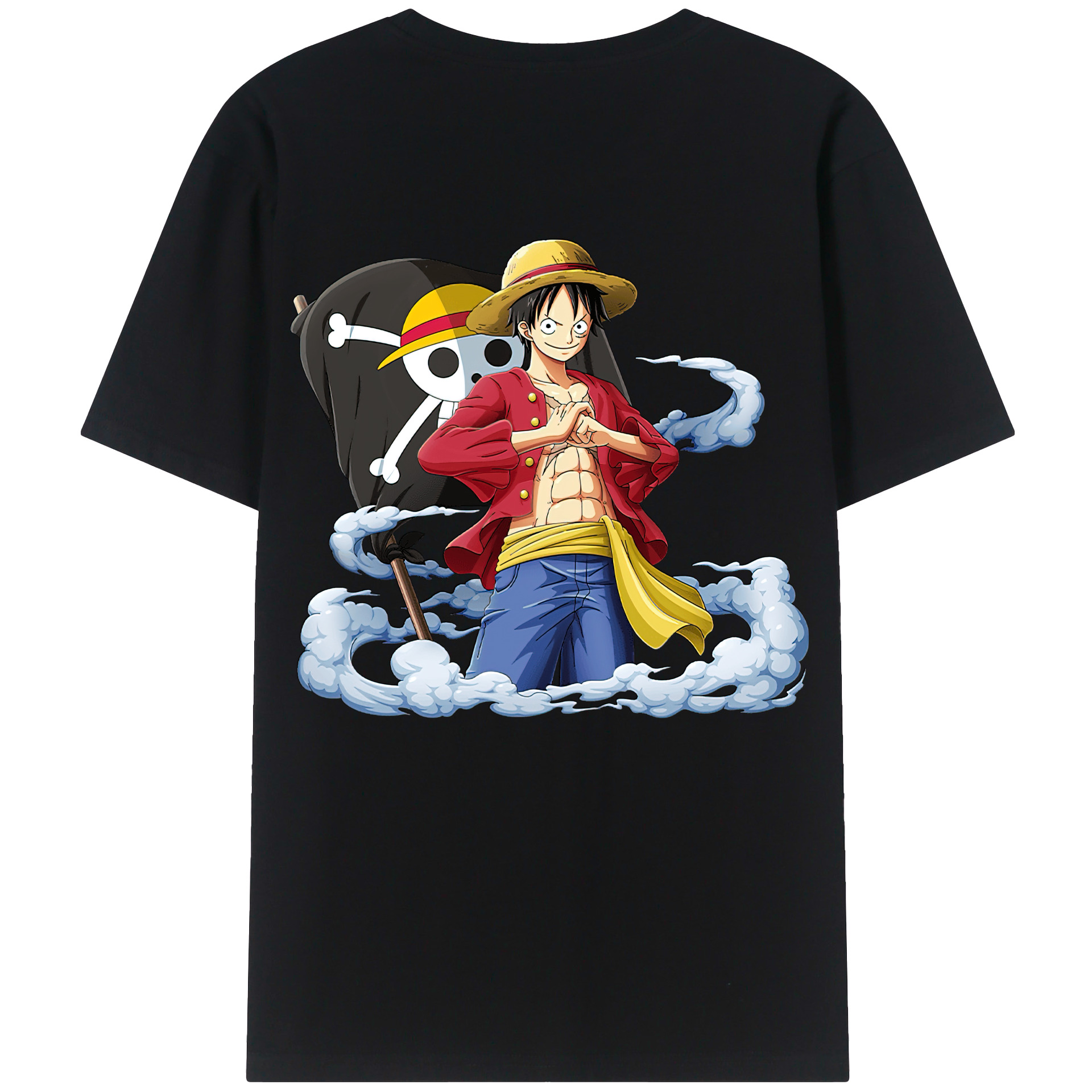 ワンピース モンキー・D・ルフィ ONE PIECE Monkey D. Luffy レディース半袖Tシャツ(バックプリント)
