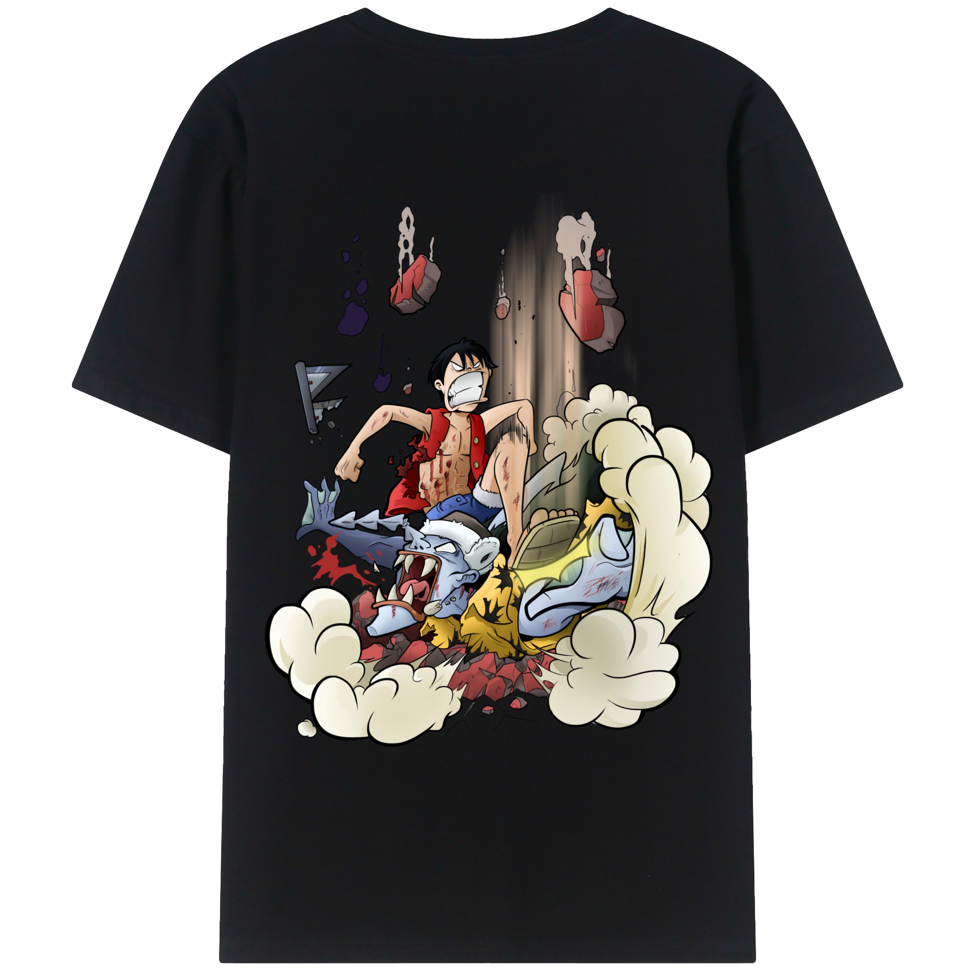 ワンピース モンキー・D・ルフィ ONE PIECE Monkey D. Luffy レディース半袖Tシャツ(バックプリント)