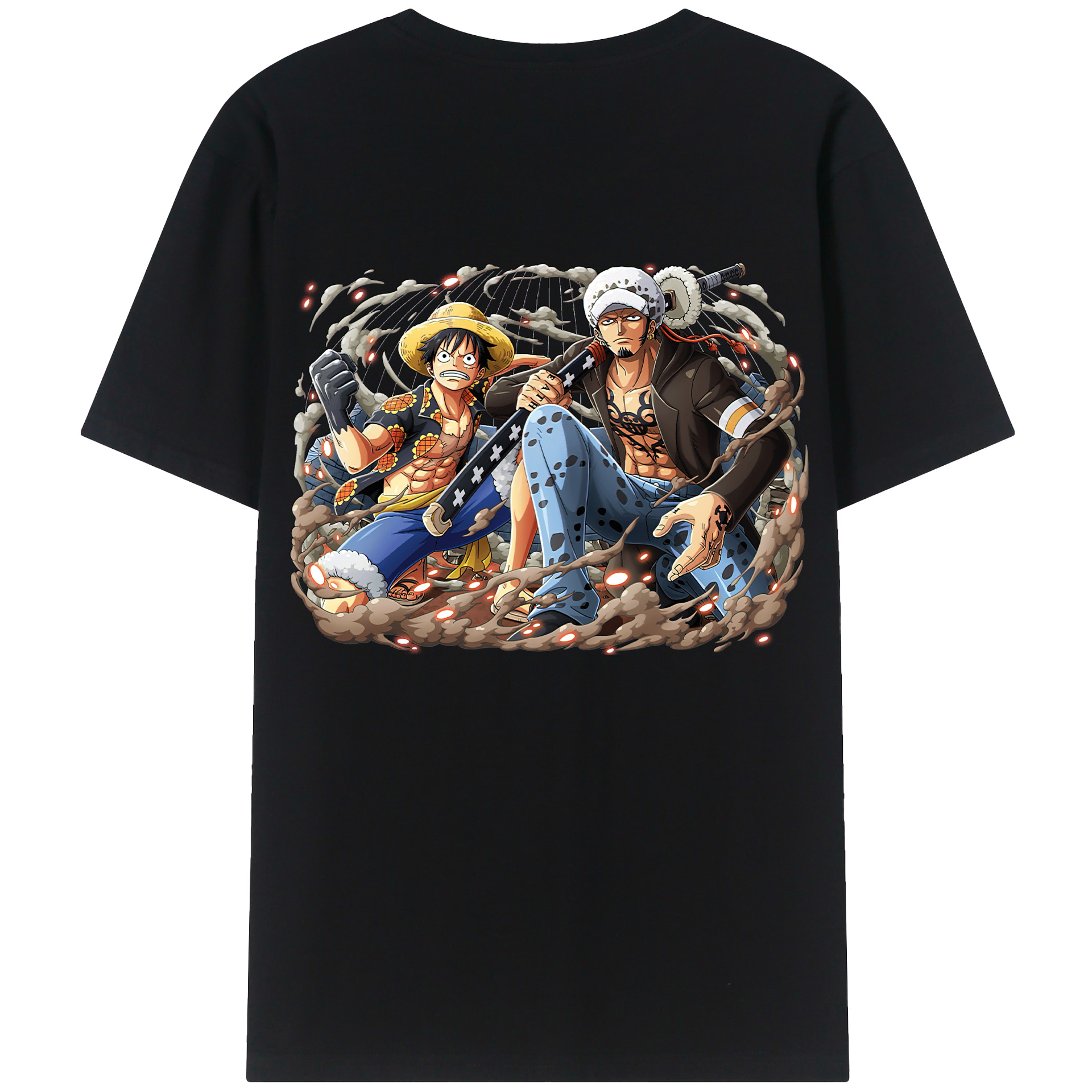 ワンピース モンキー・D・ルフィ ONE PIECE Monkey D. Luffy レディース半袖Tシャツ(バックプリント)