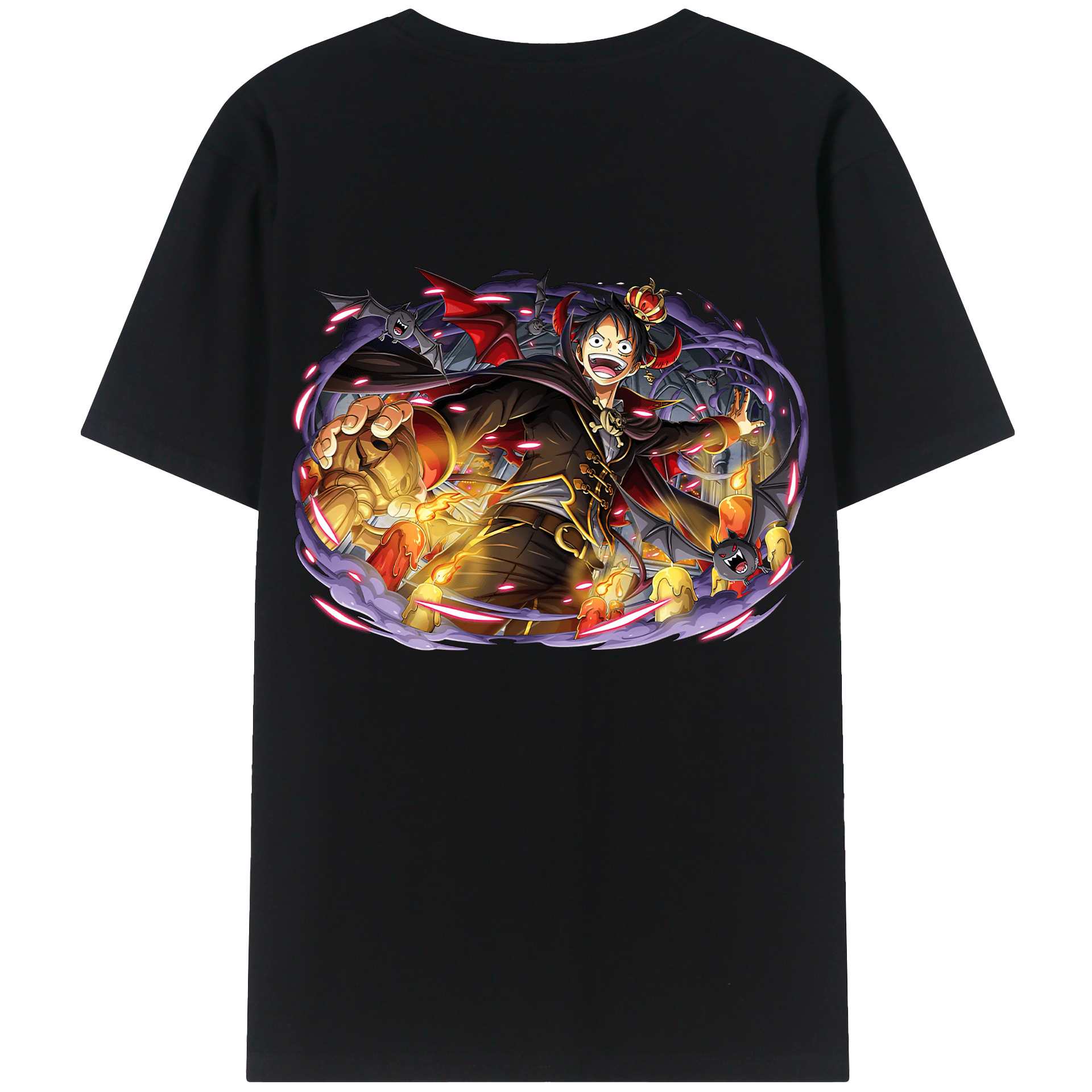 ワンピース モンキー・D・ルフィ ONE PIECE Monkey D. Luffy レディース半袖Tシャツ(バックプリント)