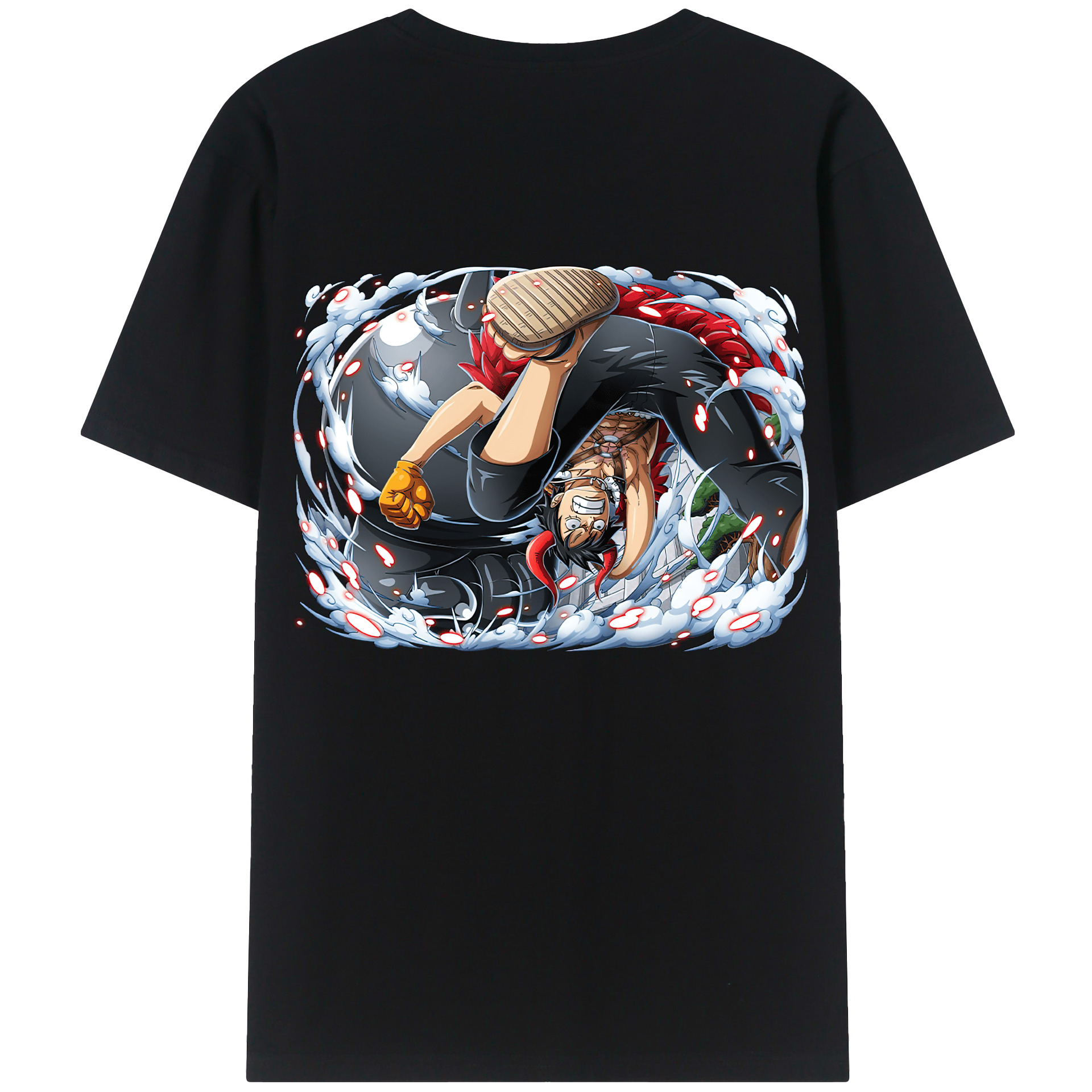 ワンピース モンキー・D・ルフィ ONE PIECE Monkey D. Luffy レディース半袖Tシャツ(バックプリント)