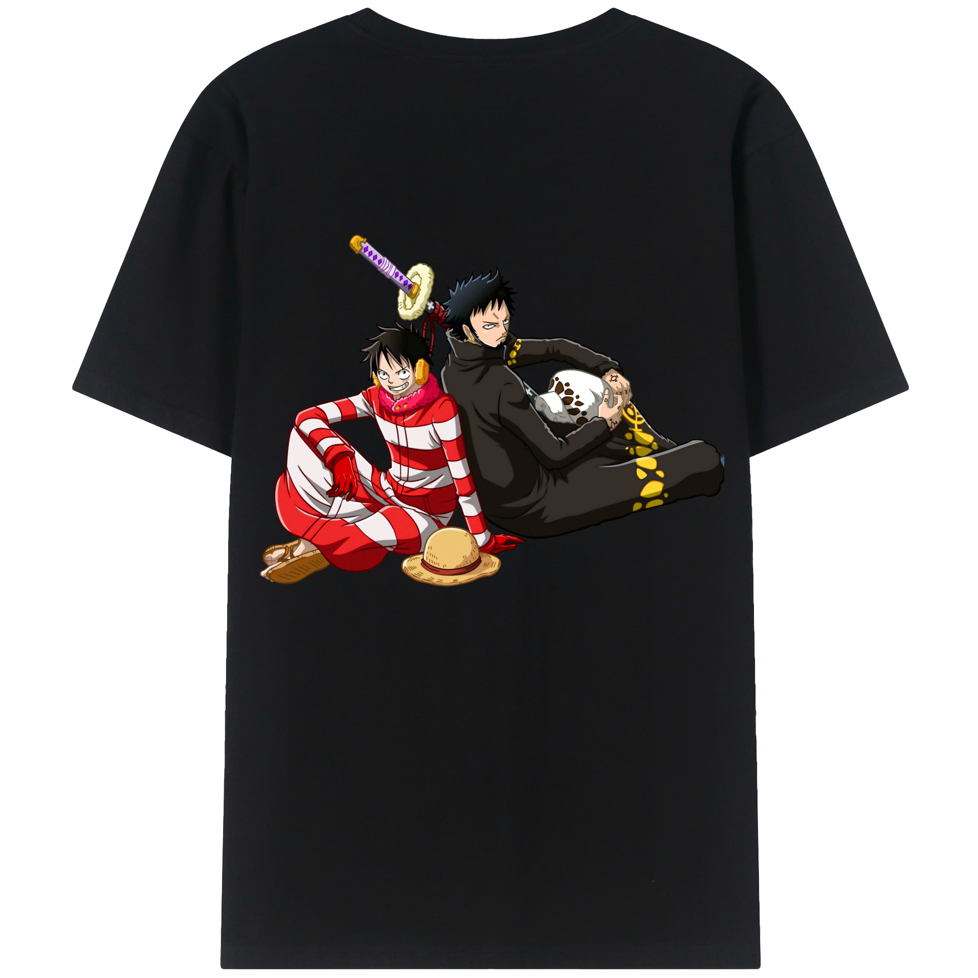 ワンピース モンキー・D・ルフィ ONE PIECE Monkey D. Luffy レディース半袖Tシャツ(バックプリント)