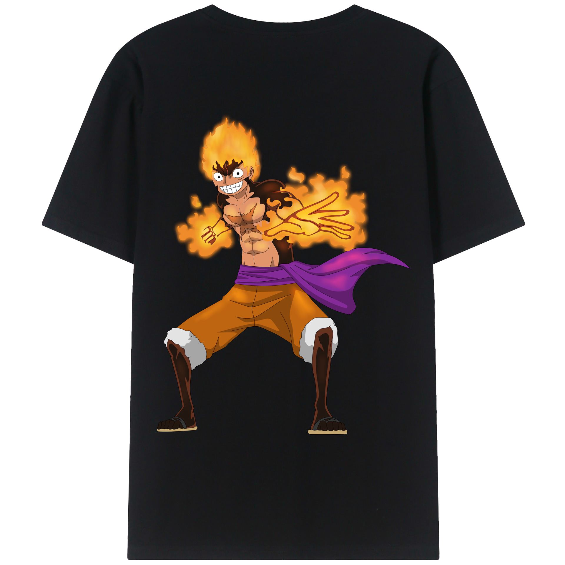 ワンピース モンキー・D・ルフィ ONE PIECE Monkey D. Luffy レディース半袖Tシャツ(バックプリント)