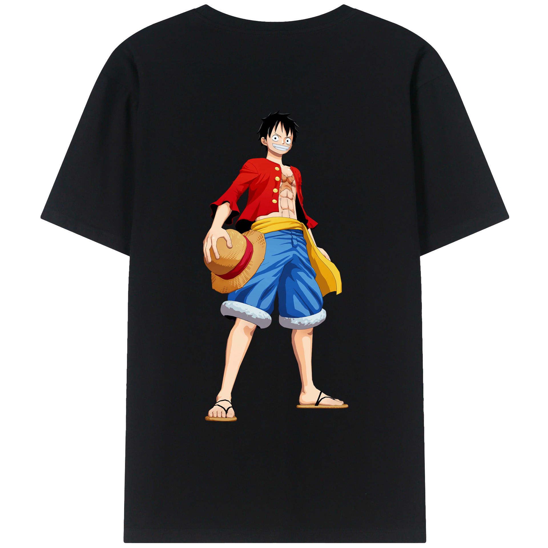 ワンピース モンキー・D・ルフィ ONE PIECE Monkey D. Luffy レディース半袖Tシャツ(バックプリント)