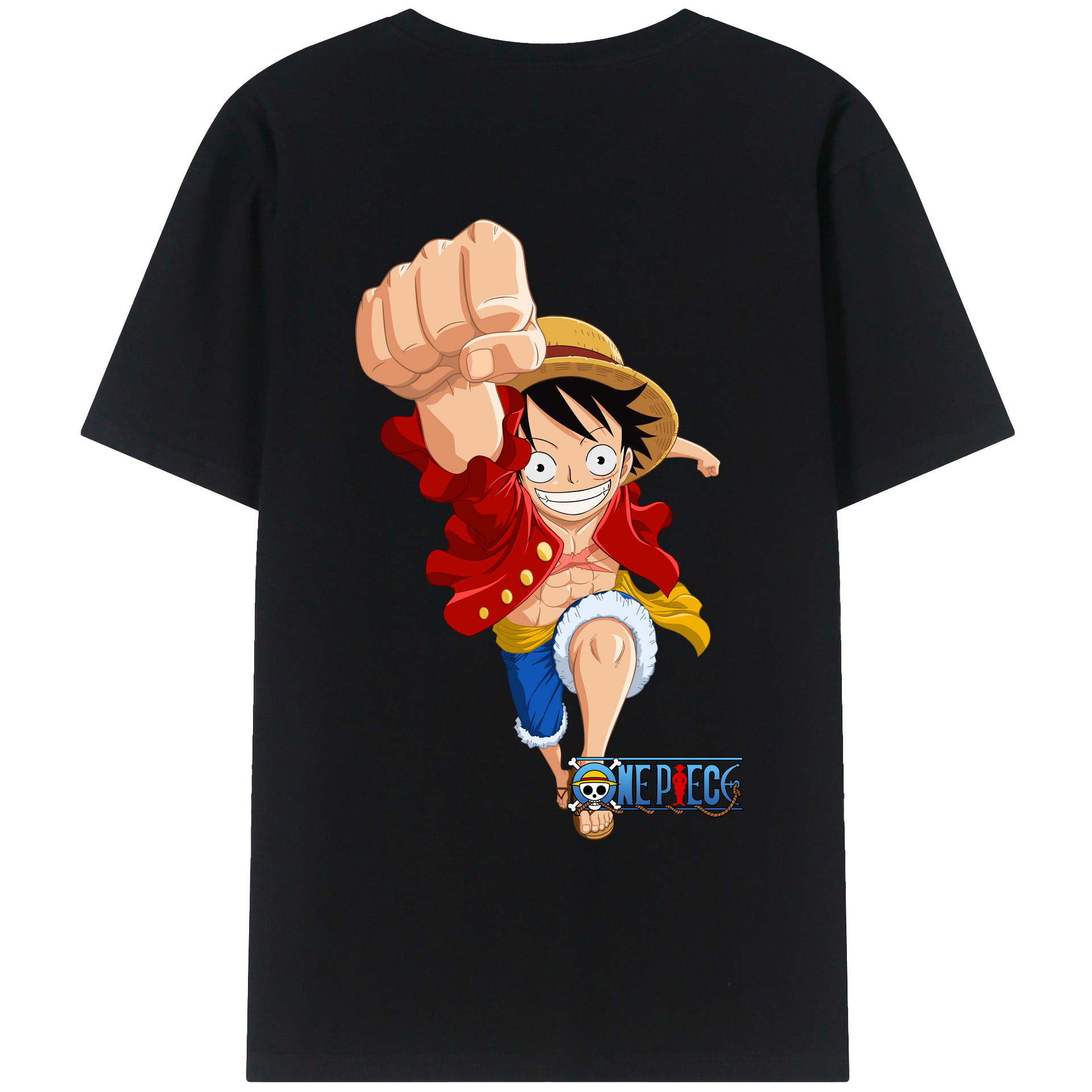 ワンピース モンキー・D・ルフィ ONE PIECE Monkey D. Luffy レディース半袖Tシャツ(バックプリント)
