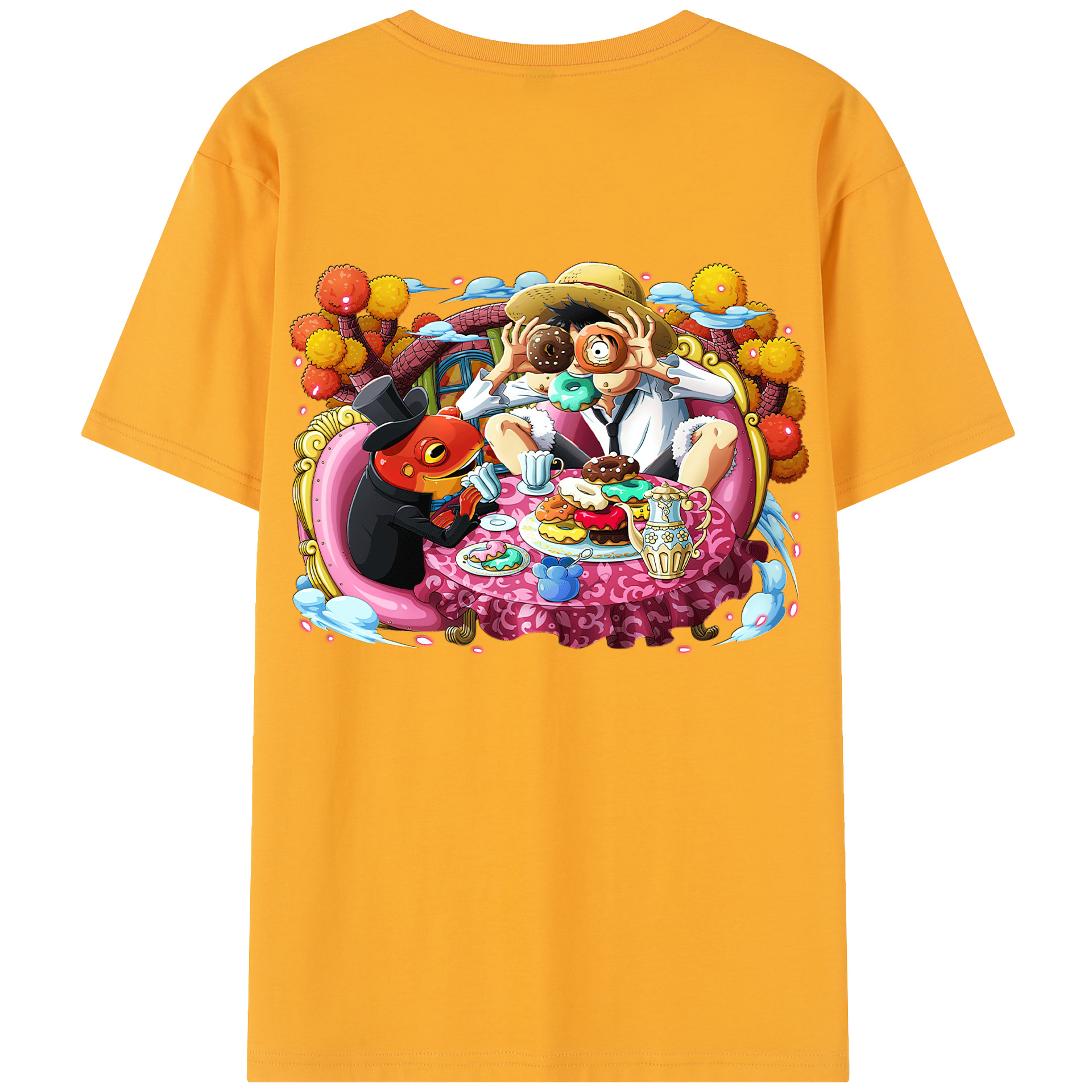 ワンピース モンキー・D・ルフィ ONE PIECE Monkey D. Luffy レディース半袖Tシャツ(バックプリント)