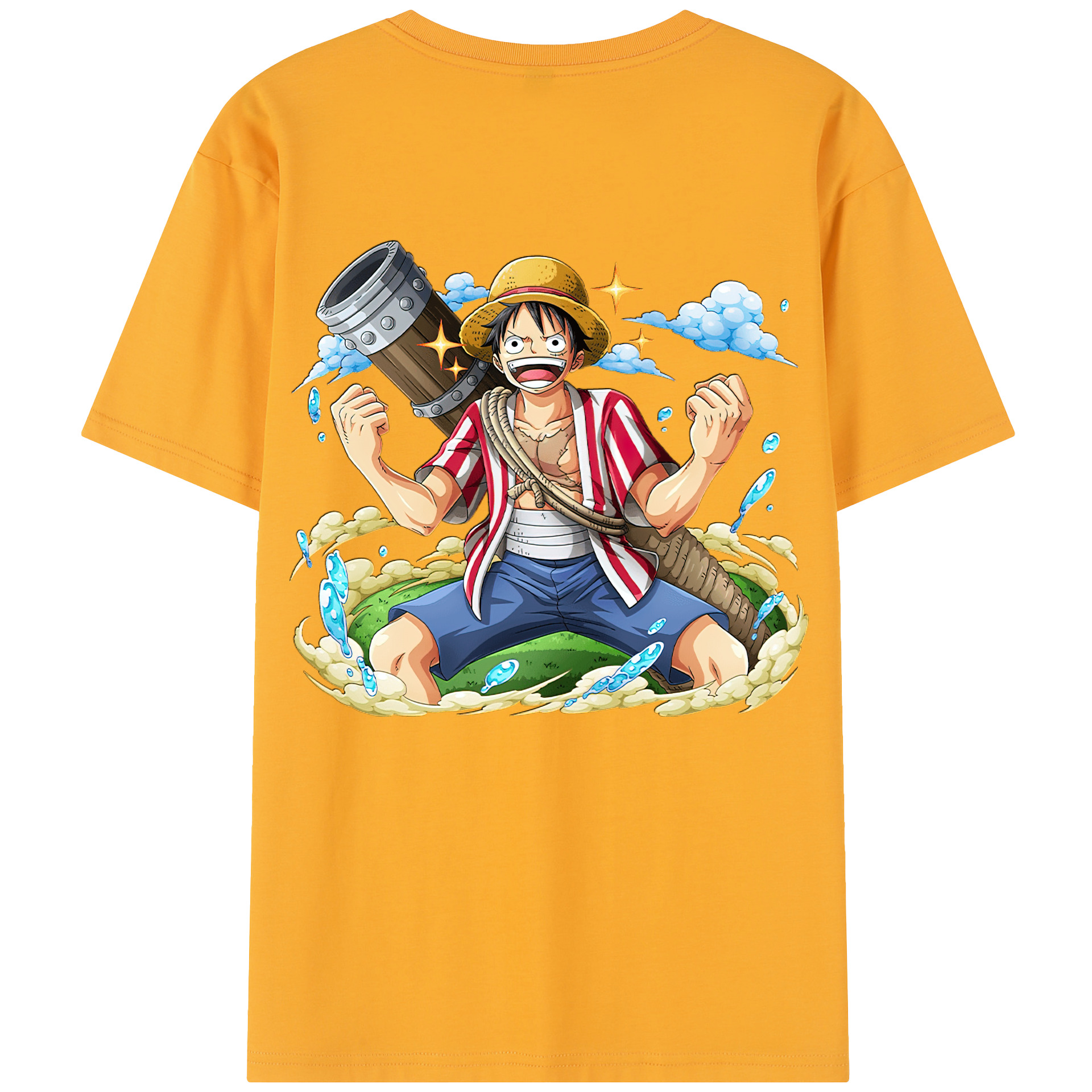ワンピース モンキー・D・ルフィ ONE PIECE Monkey D. Luffy レディース半袖Tシャツ(バックプリント)