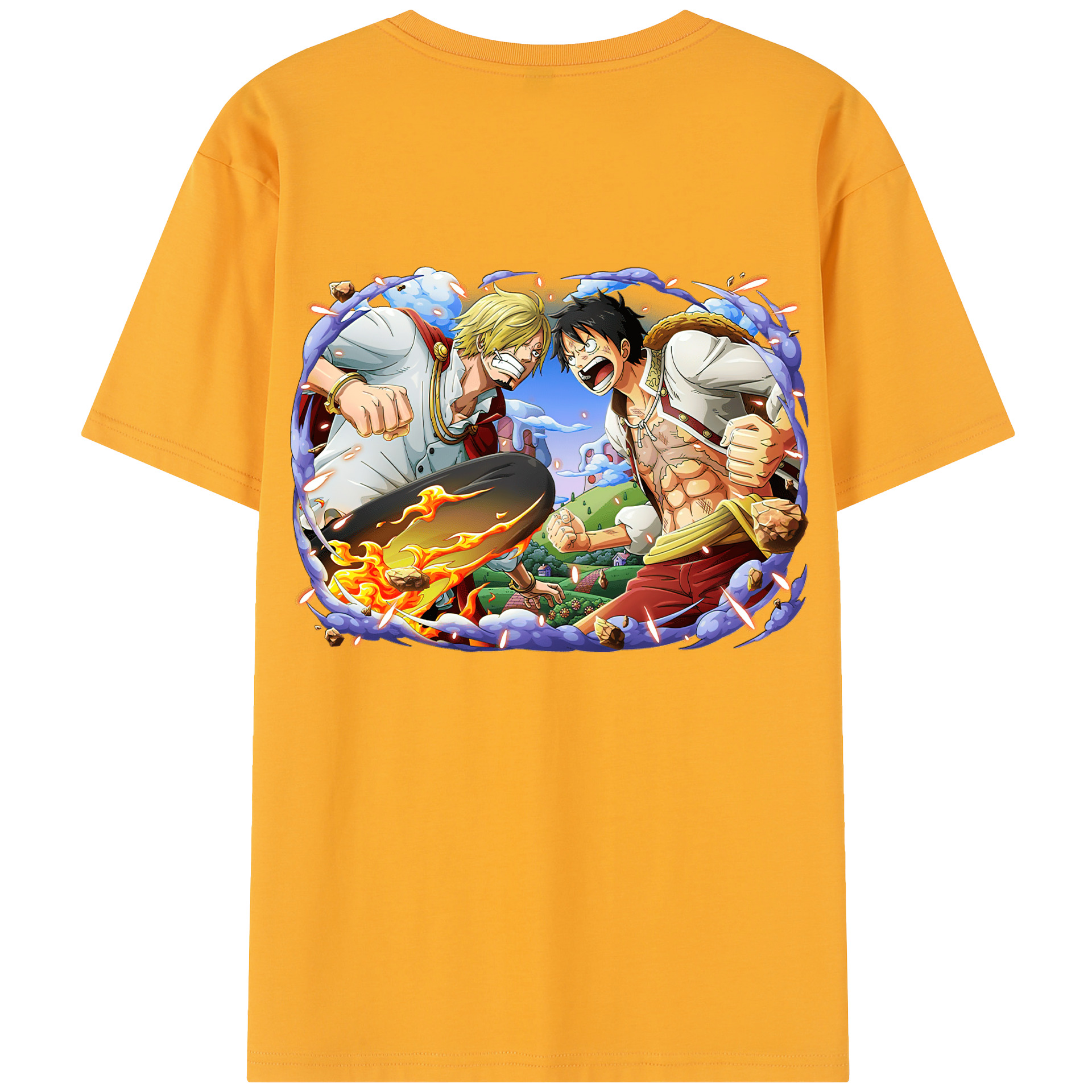 ワンピース モンキー・D・ルフィ ONE PIECE Monkey D. Luffy レディース半袖Tシャツ(バックプリント)