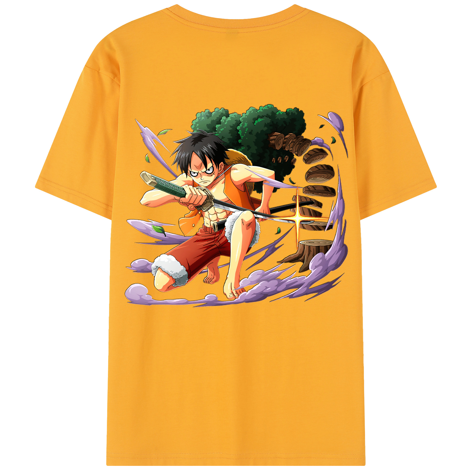 ワンピース モンキー・D・ルフィ ONE PIECE Monkey D. Luffy レディース半袖Tシャツ(バックプリント)