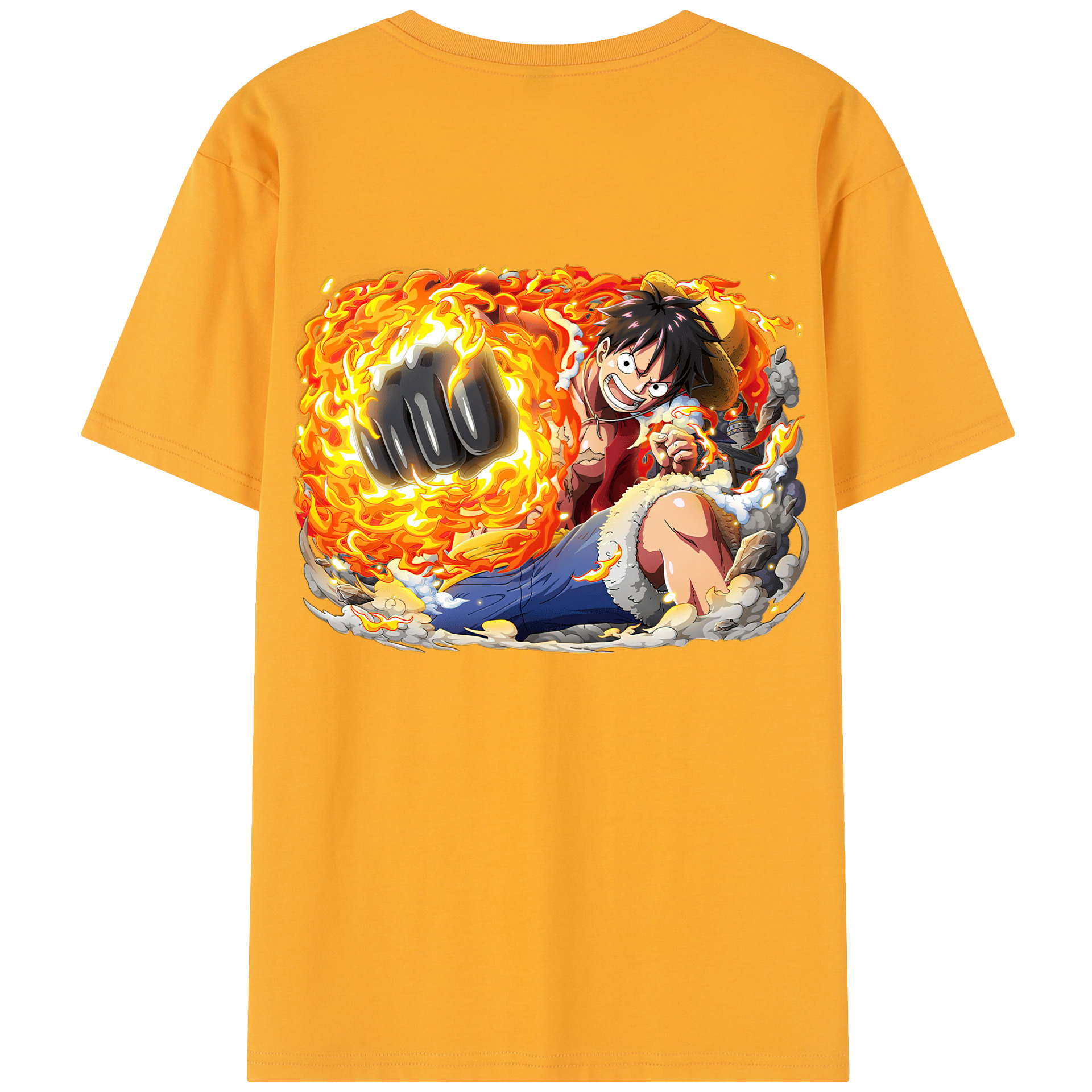 ワンピース モンキー・D・ルフィ ONE PIECE Monkey D. Luffy レディース半袖Tシャツ(バックプリント)