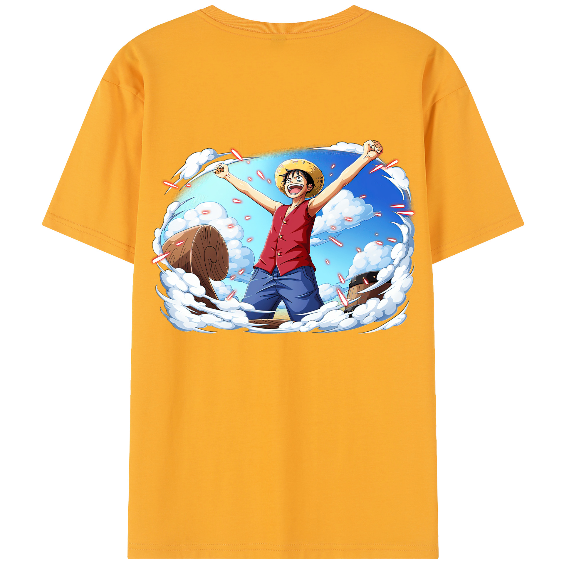 ワンピース モンキー・D・ルフィ ONE PIECE Monkey D. Luffy レディース半袖Tシャツ(バックプリント)