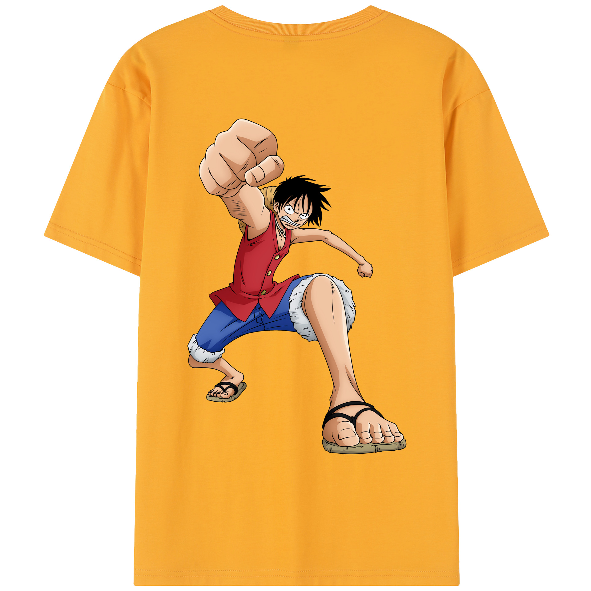 ワンピース モンキー・D・ルフィ ONE PIECE Monkey D. Luffy レディース半袖Tシャツ(バックプリント)