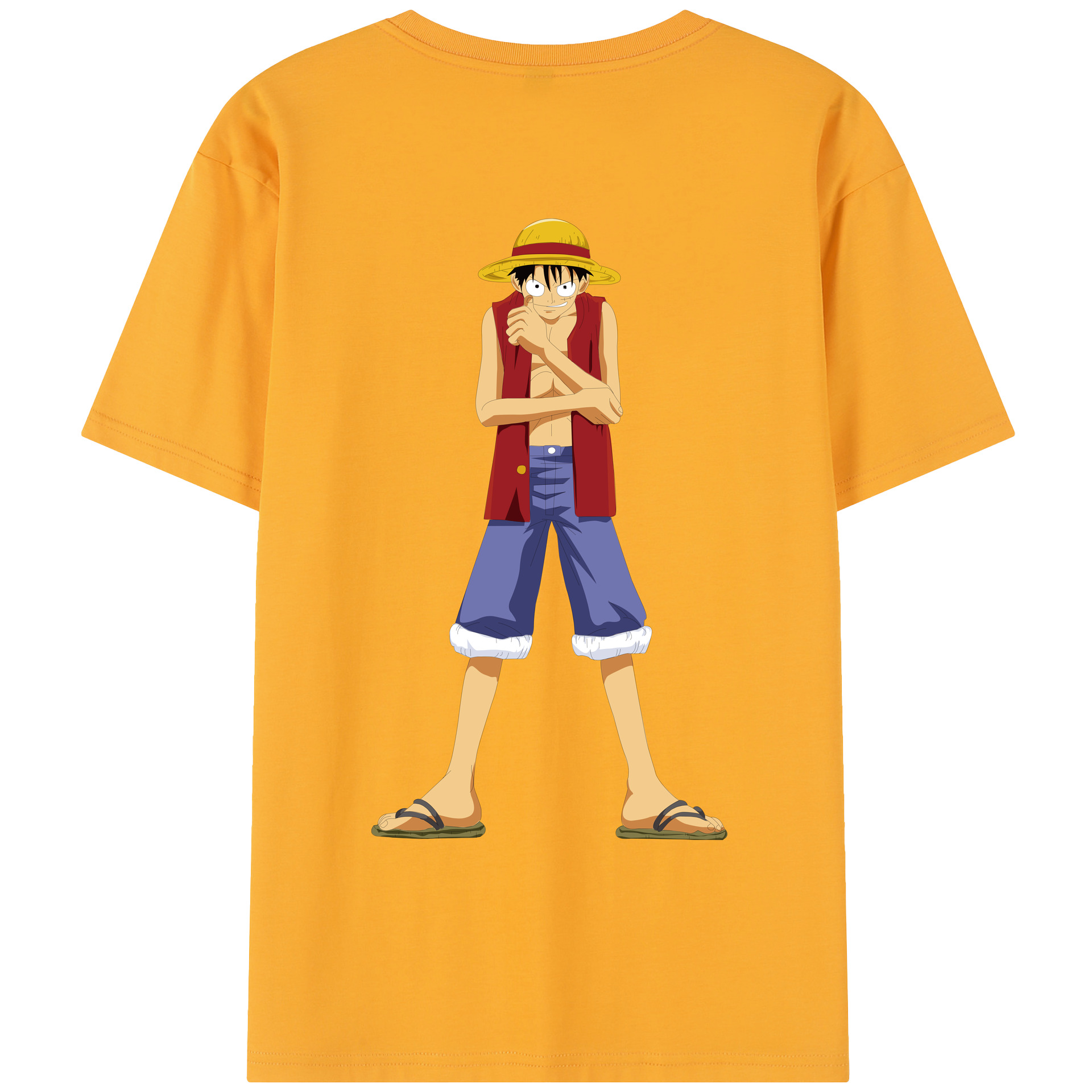 ワンピース モンキー・D・ルフィ ONE PIECE Monkey D. Luffy レディース半袖Tシャツ(バックプリント)