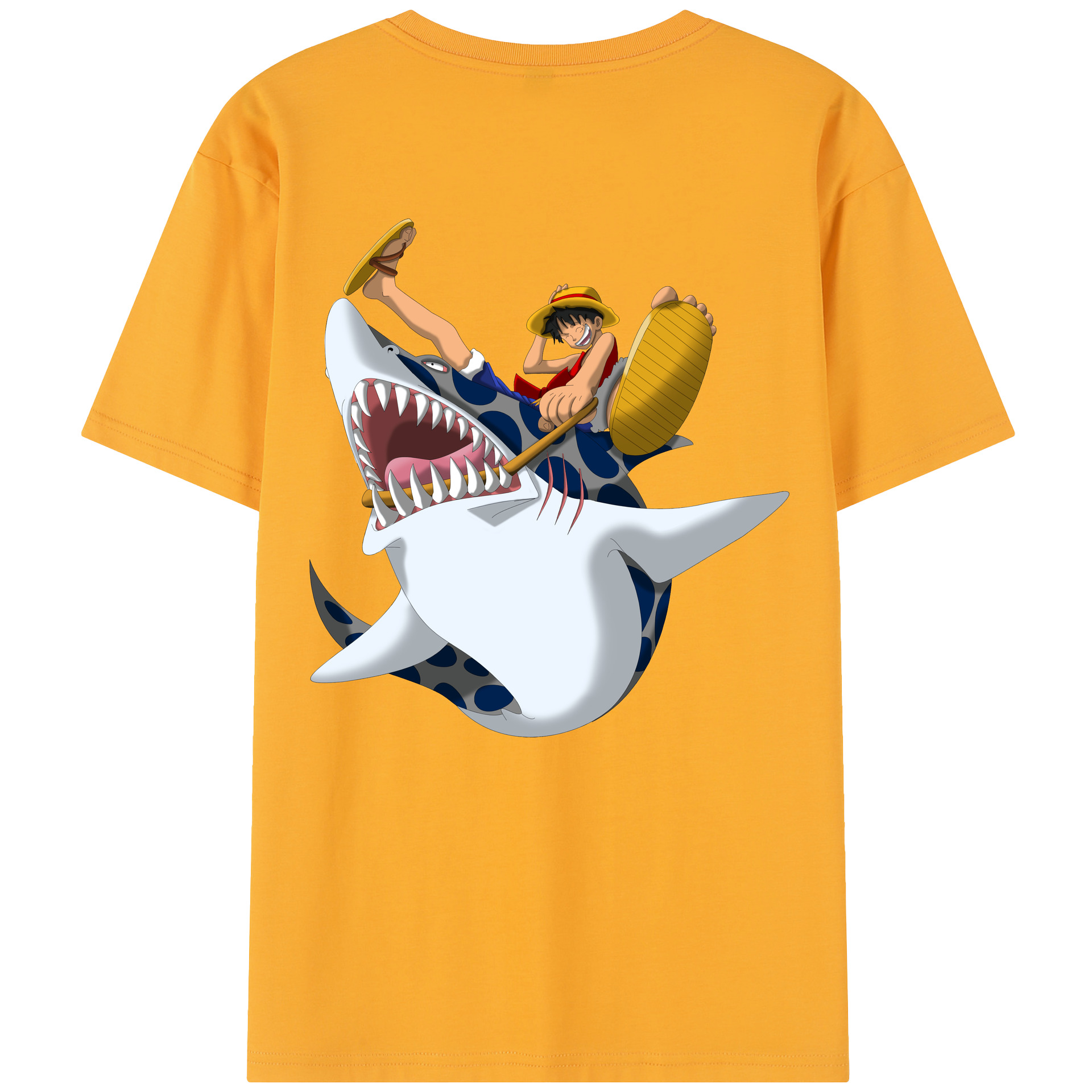 ワンピース モンキー・D・ルフィ ONE PIECE Monkey D. Luffy レディース半袖Tシャツ(バックプリント)