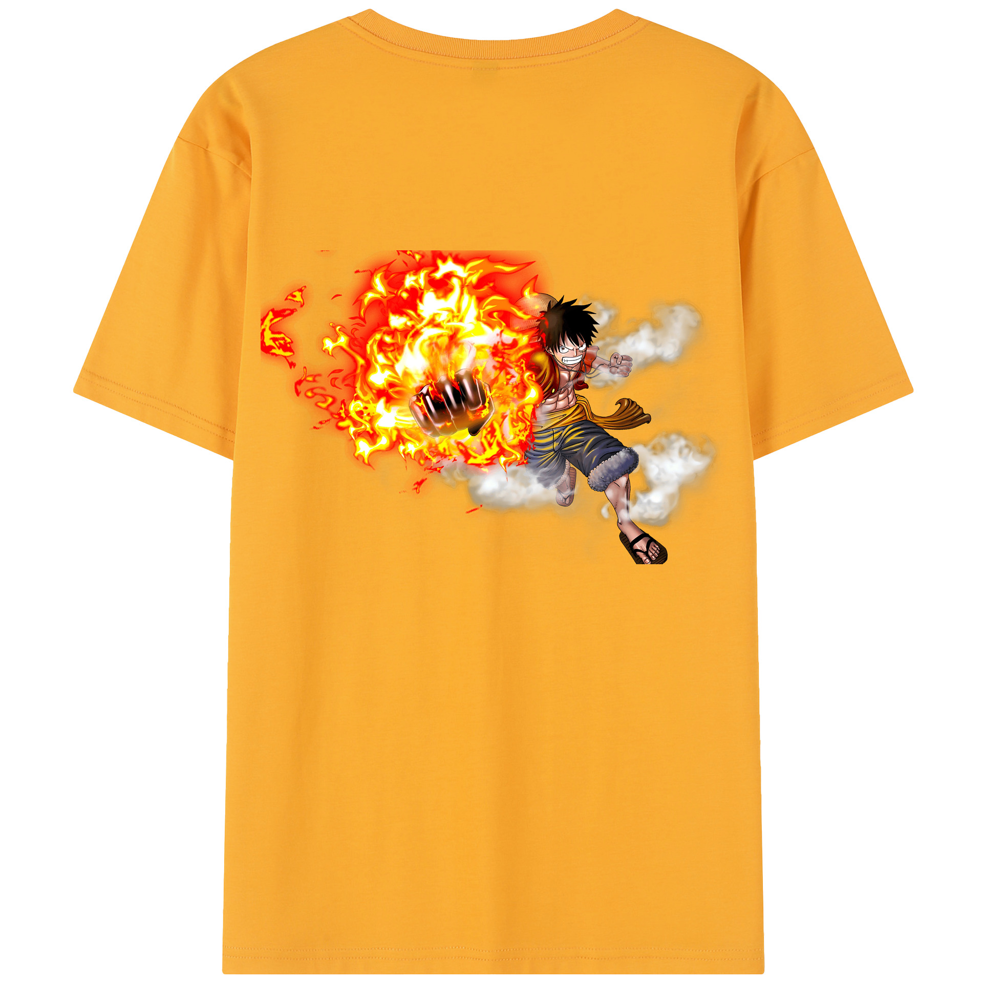 ワンピース モンキー・D・ルフィ ONE PIECE Monkey D. Luffy レディース半袖Tシャツ(バックプリント)