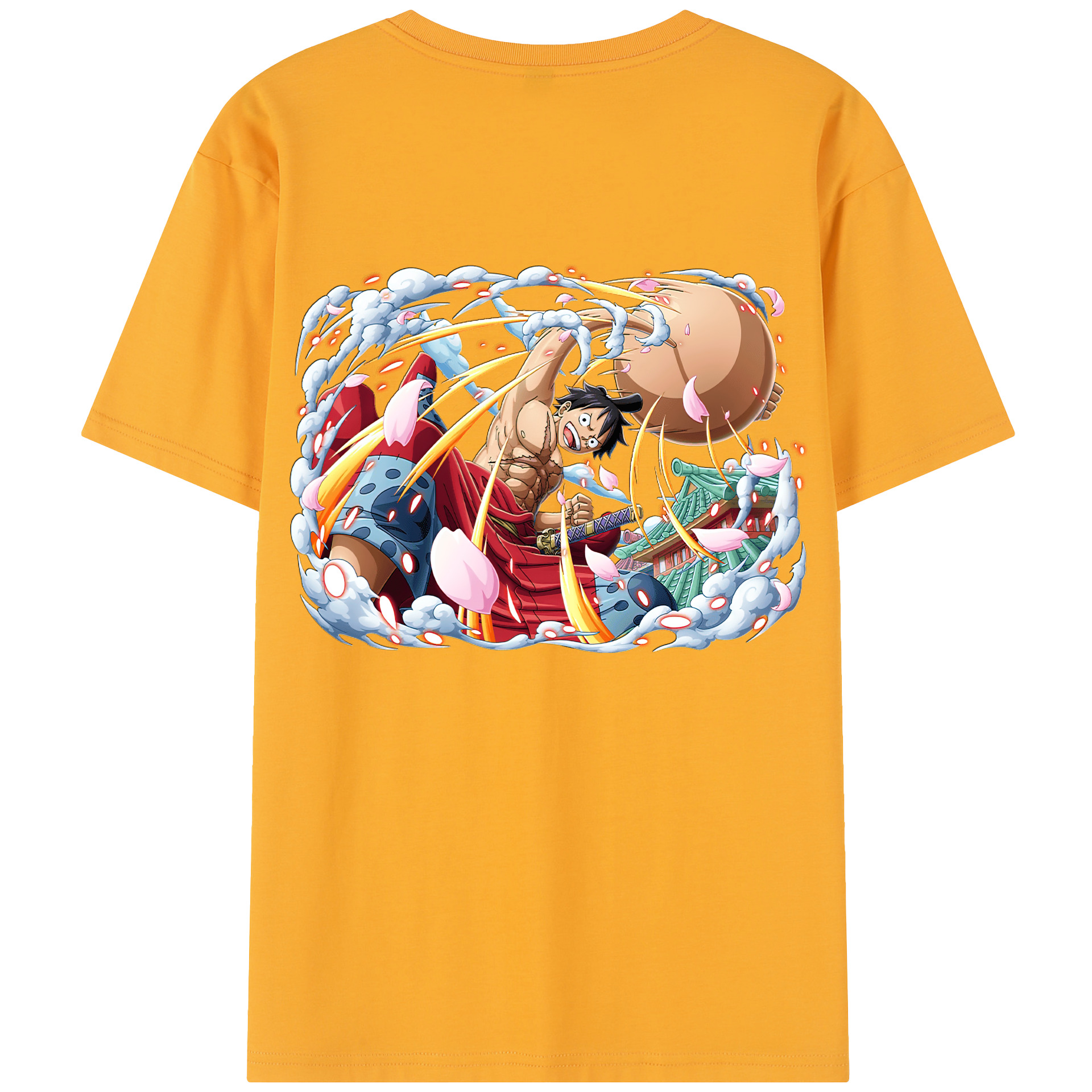 ワンピース モンキー・D・ルフィ ONE PIECE Monkey D. Luffy レディース半袖Tシャツ(バックプリント)