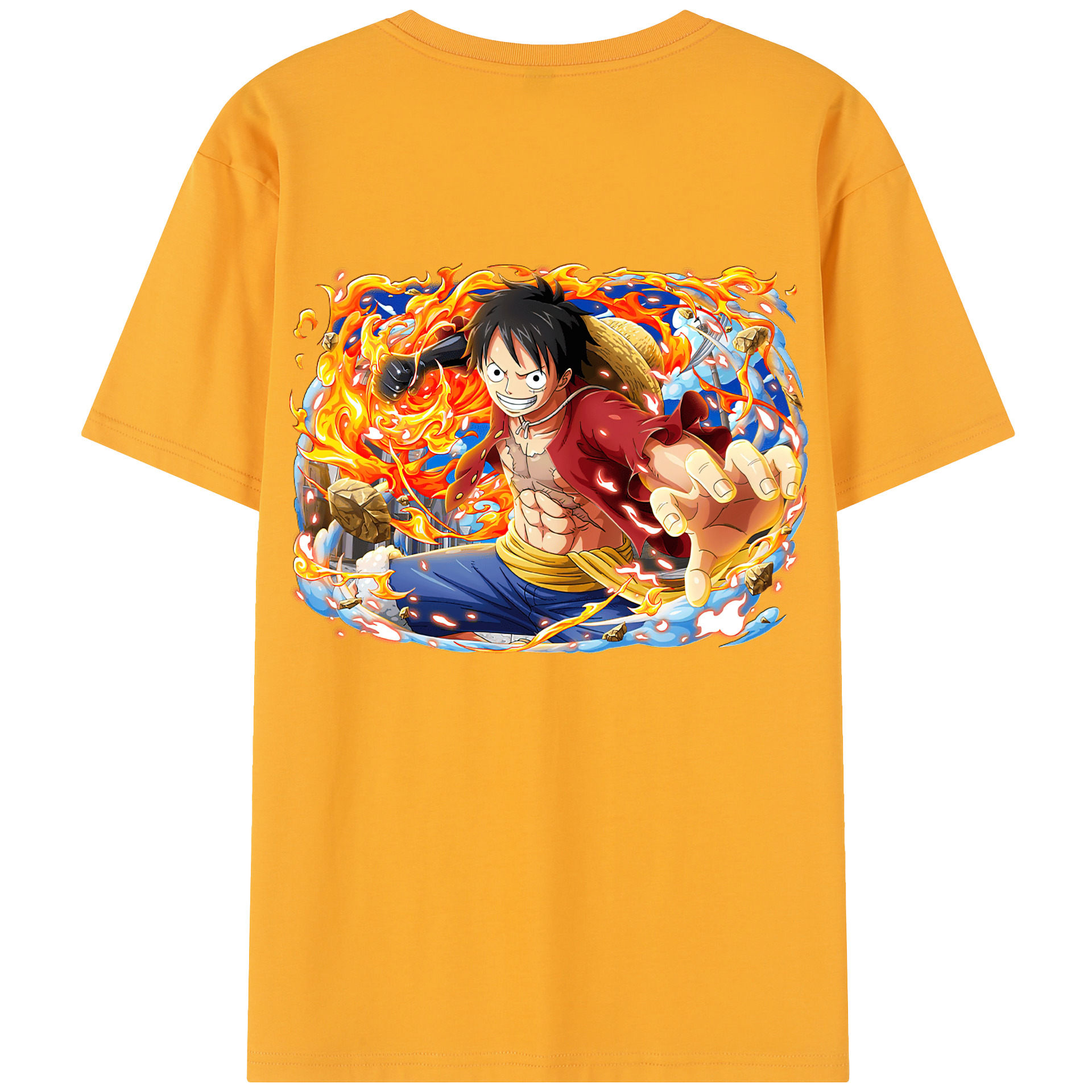 ワンピース モンキー・D・ルフィ ONE PIECE Monkey D. Luffy レディース半袖Tシャツ(バックプリント)