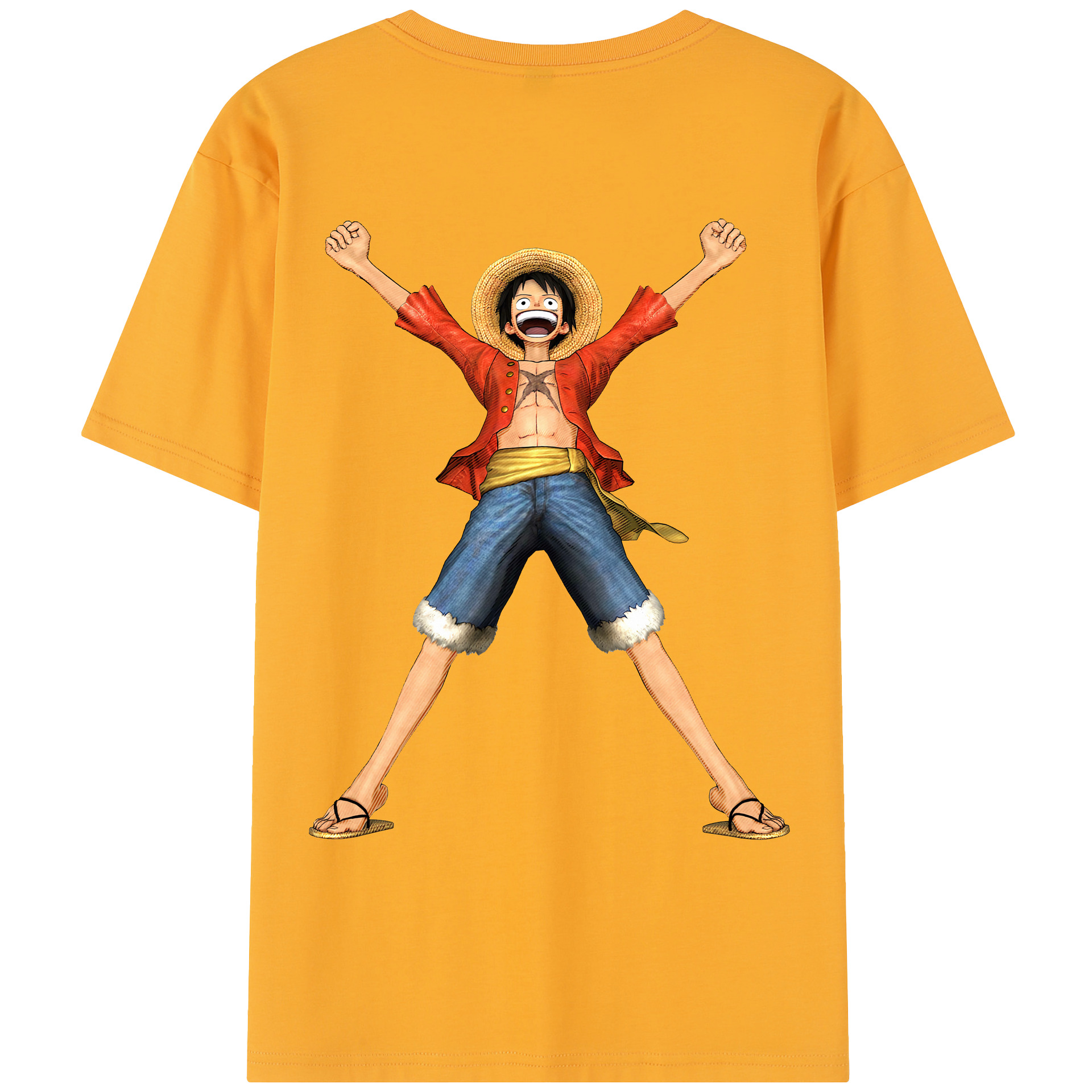 ワンピース モンキー・D・ルフィ ONE PIECE Monkey D. Luffy レディース半袖Tシャツ(バックプリント)