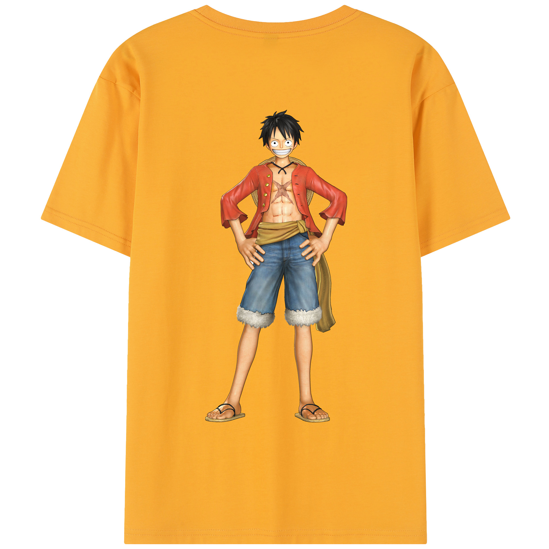 ワンピース モンキー・D・ルフィ ONE PIECE Monkey D. Luffy レディース半袖Tシャツ(バックプリント)