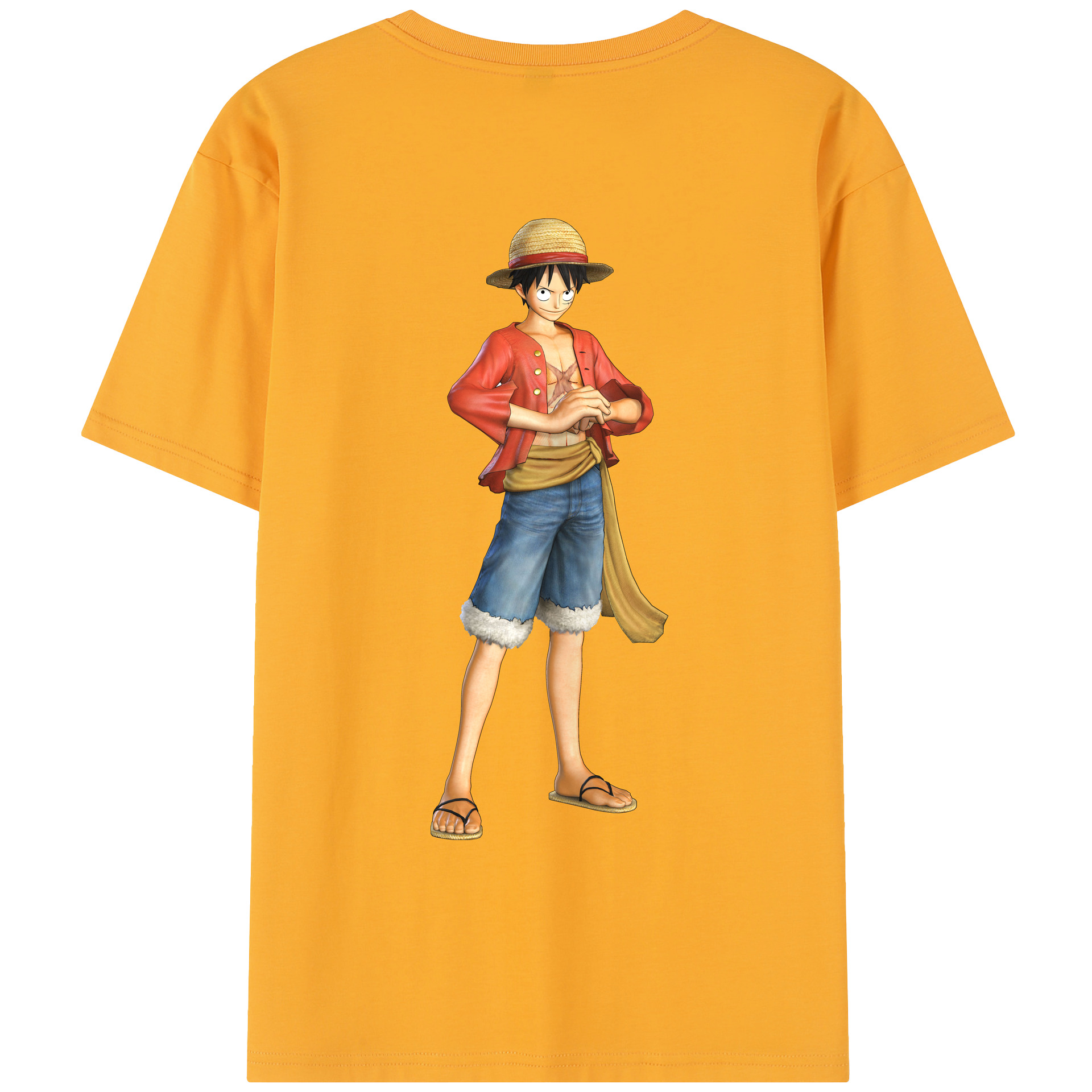 ワンピース モンキー・D・ルフィ ONE PIECE Monkey D. Luffy レディース半袖Tシャツ(バックプリント)