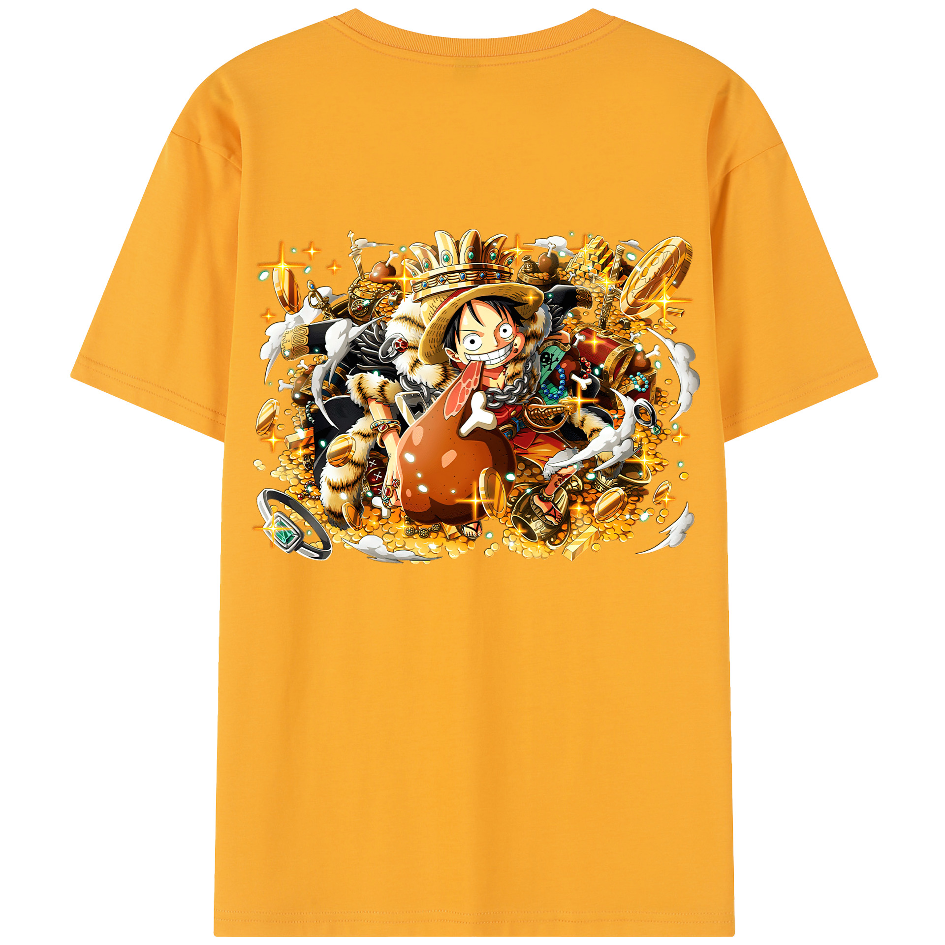 ワンピース モンキー・D・ルフィ ONE PIECE Monkey D. Luffy レディース半袖Tシャツ(バックプリント)