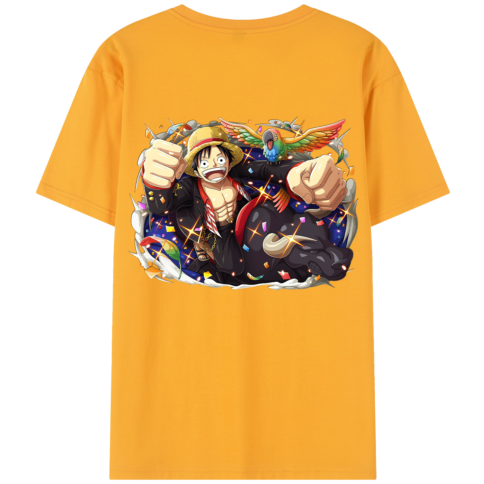 ワンピース モンキー・D・ルフィ ONE PIECE Monkey D. Luffy レディース半袖Tシャツ(バックプリント)