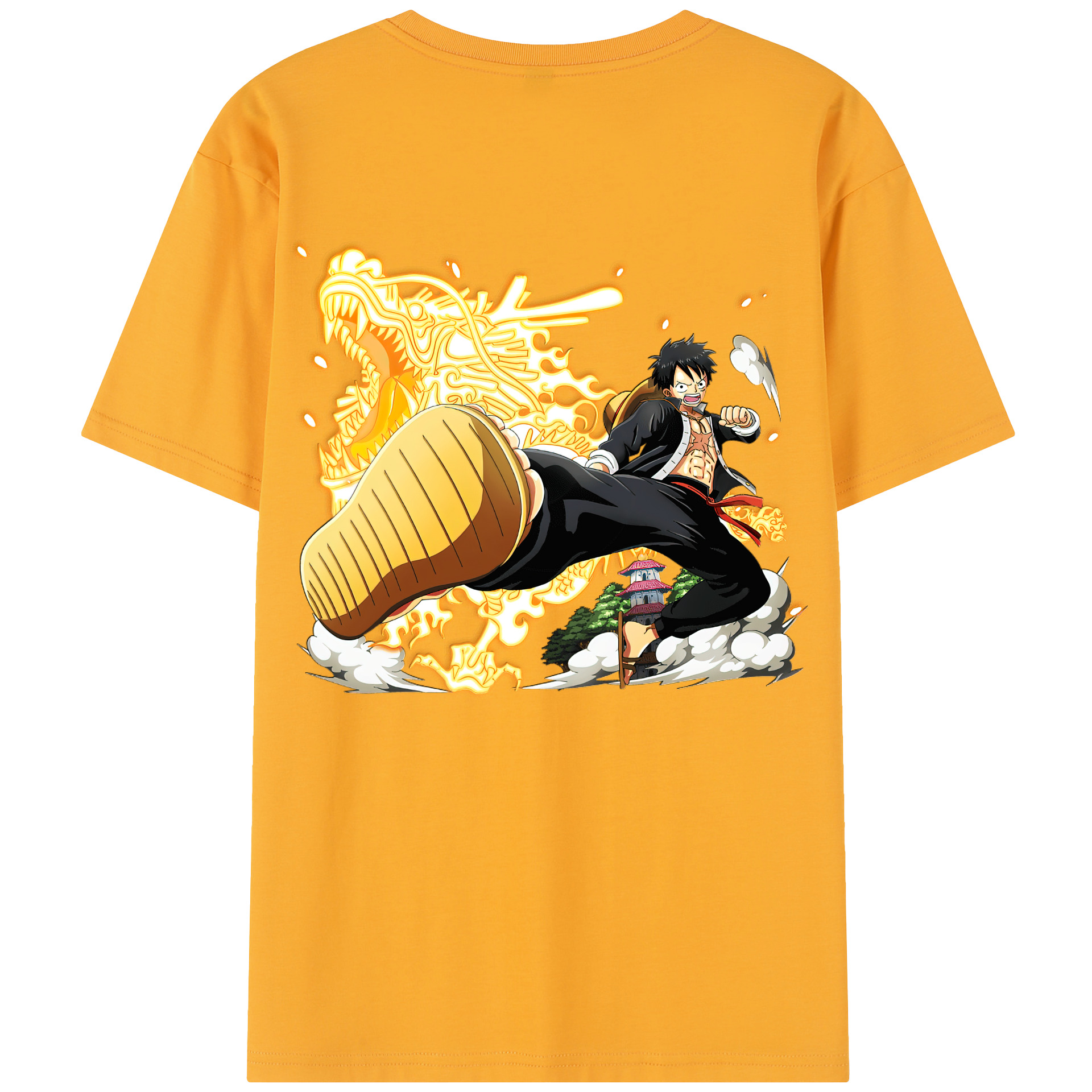 ワンピース モンキー・D・ルフィ ONE PIECE Monkey D. Luffy レディース半袖Tシャツ(バックプリント)