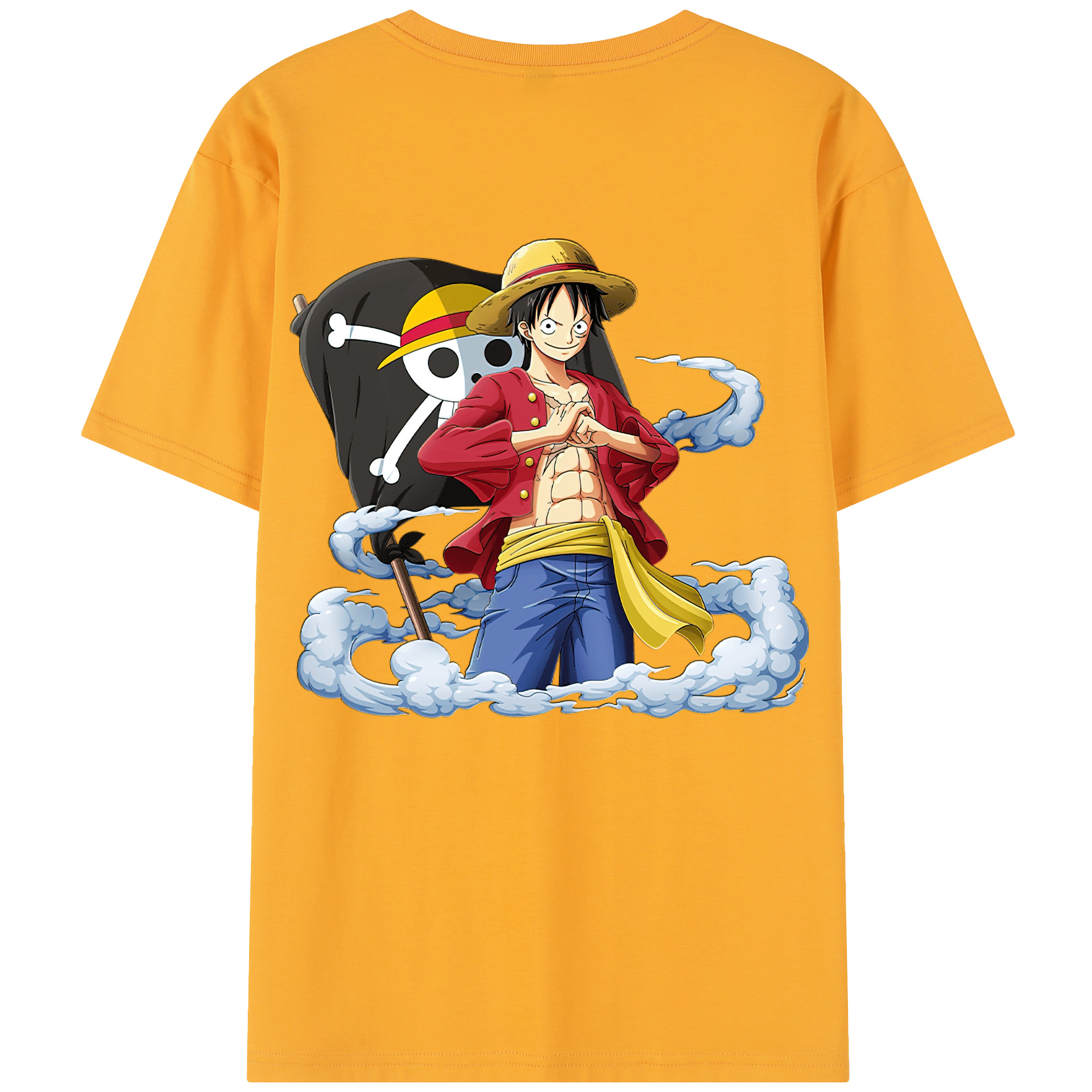 ワンピース モンキー・D・ルフィ ONE PIECE Monkey D. Luffy レディース半袖Tシャツ(バックプリント)