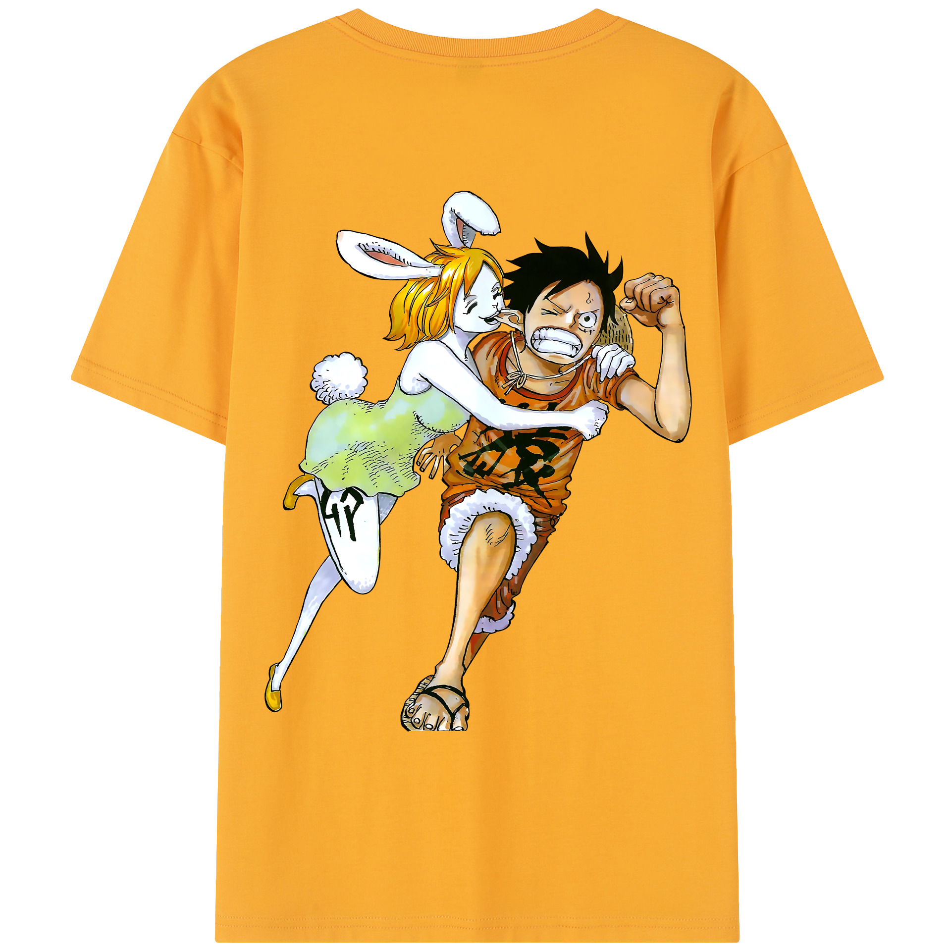 ワンピース モンキー・D・ルフィ ONE PIECE Monkey D. Luffy レディース半袖Tシャツ(バックプリント)