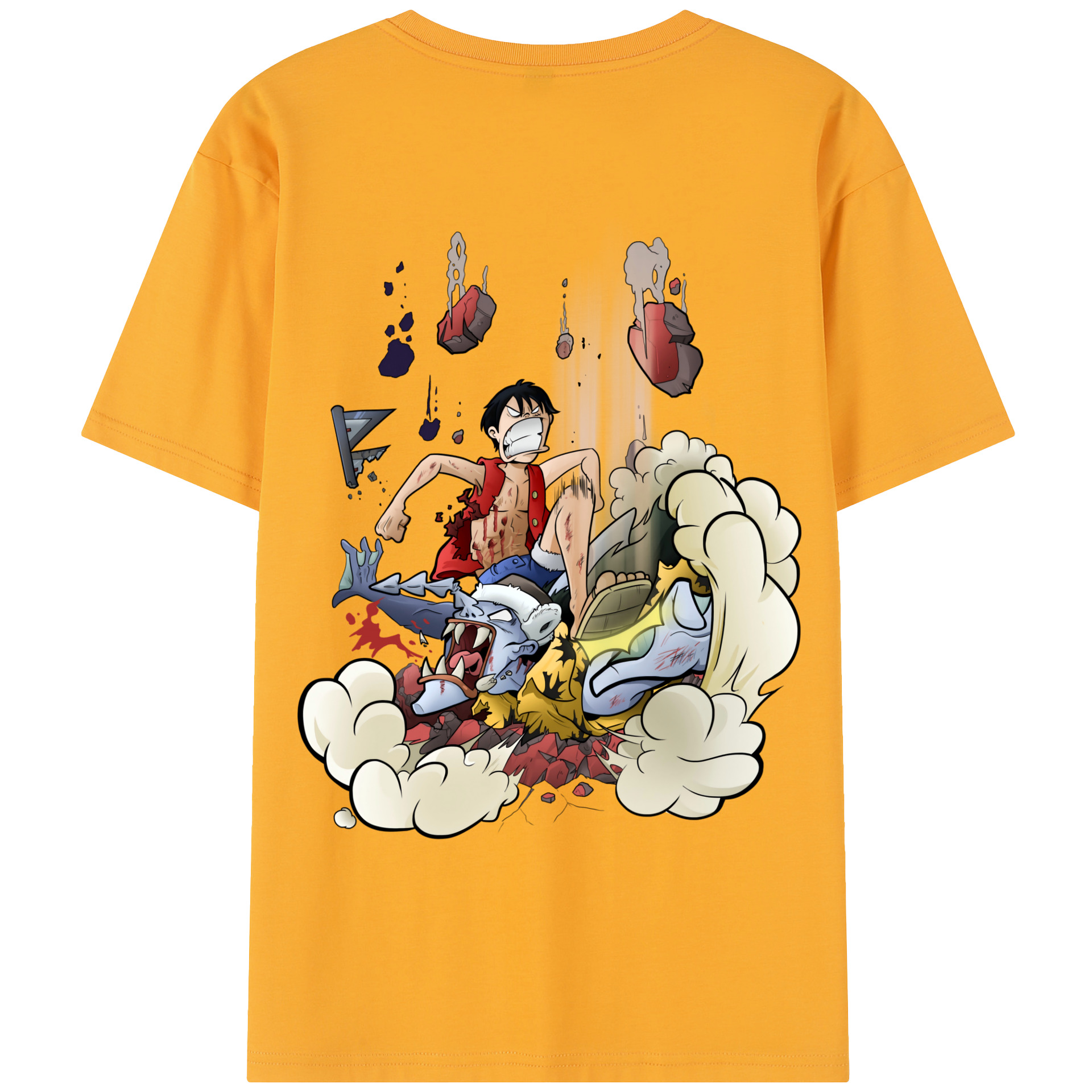 ワンピース モンキー・D・ルフィ ONE PIECE Monkey D. Luffy レディース半袖Tシャツ(バックプリント)
