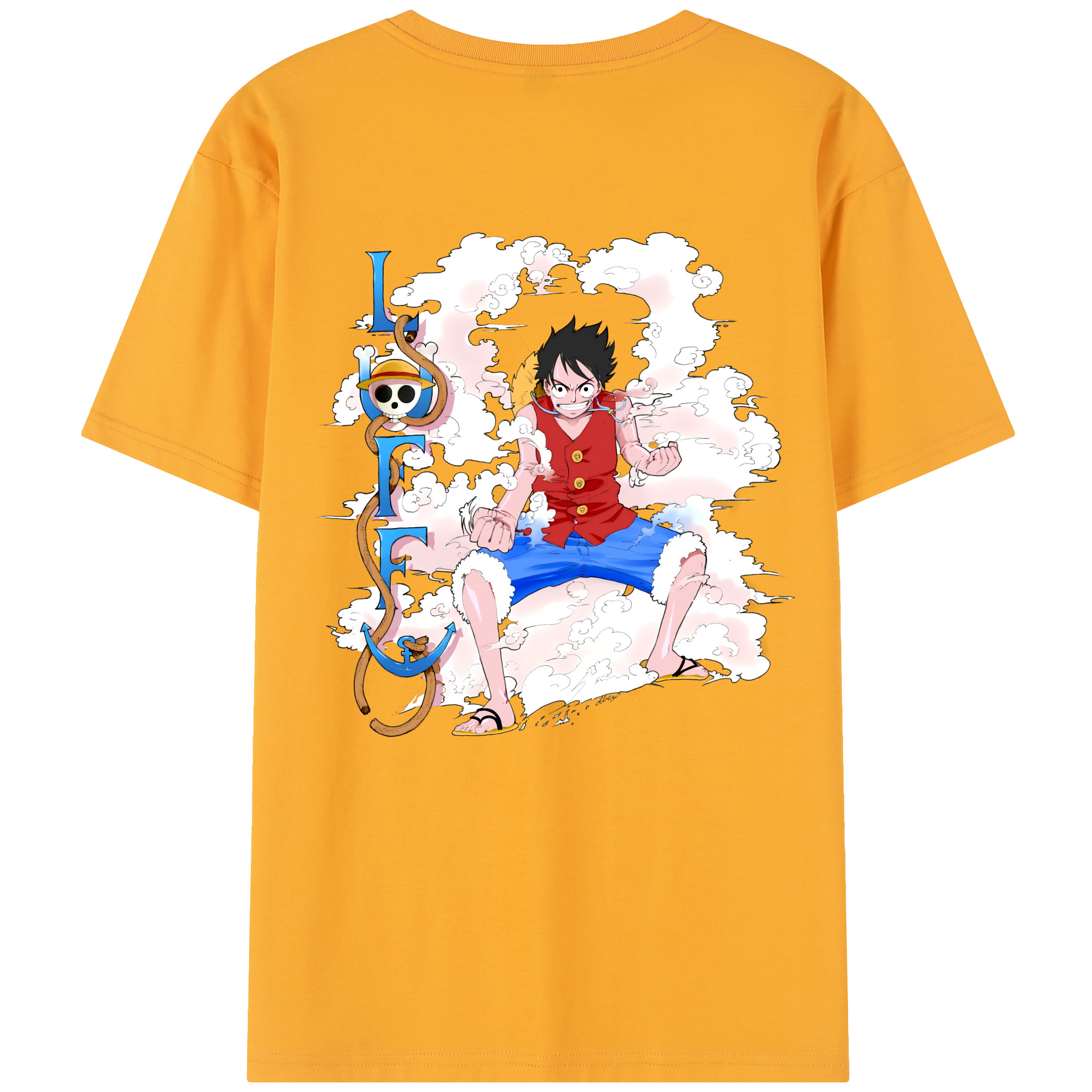 ワンピース モンキー・D・ルフィ ONE PIECE Monkey D. Luffy レディース半袖Tシャツ(バックプリント)
