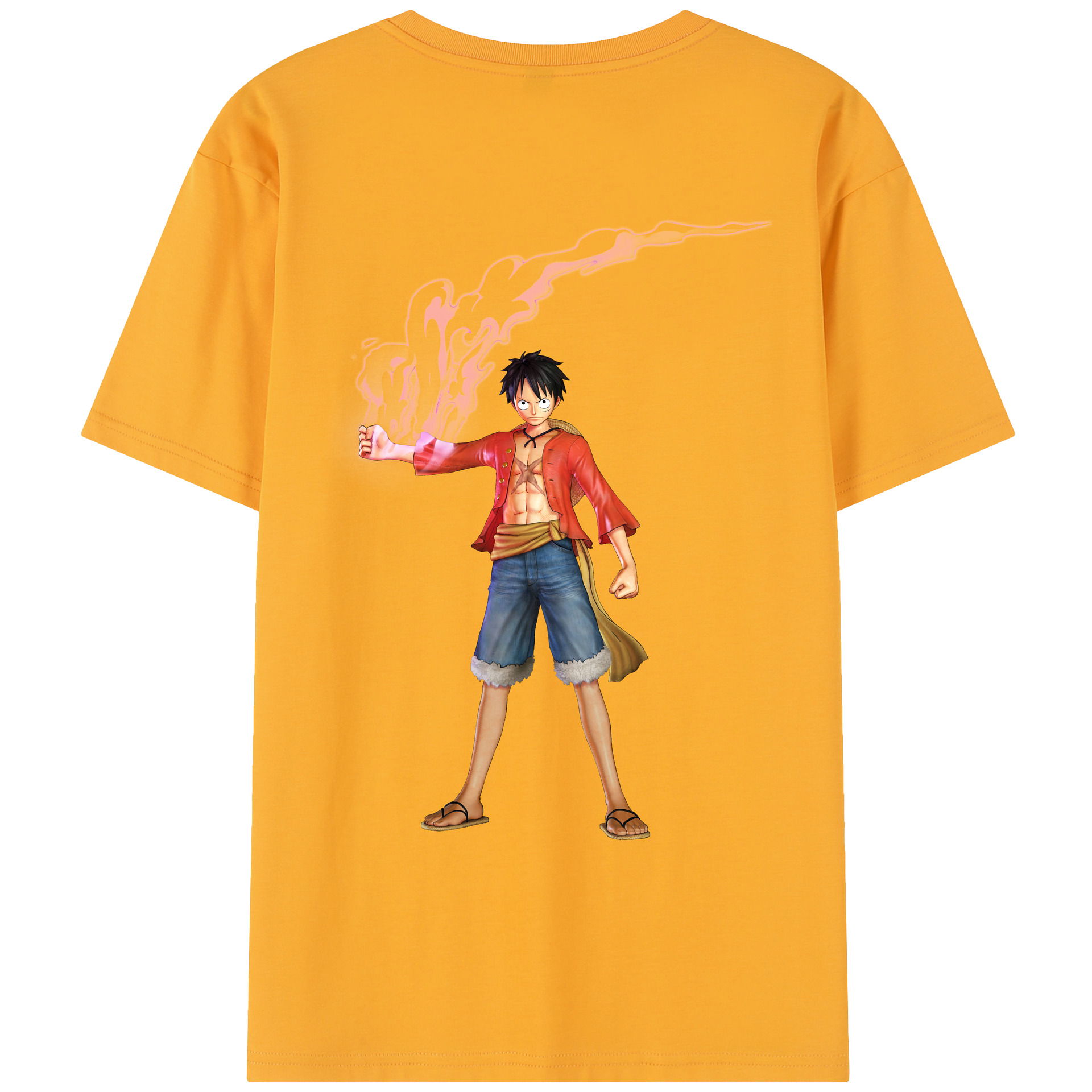 ワンピース モンキー・D・ルフィ ONE PIECE Monkey D. Luffy レディース半袖Tシャツ(バックプリント)