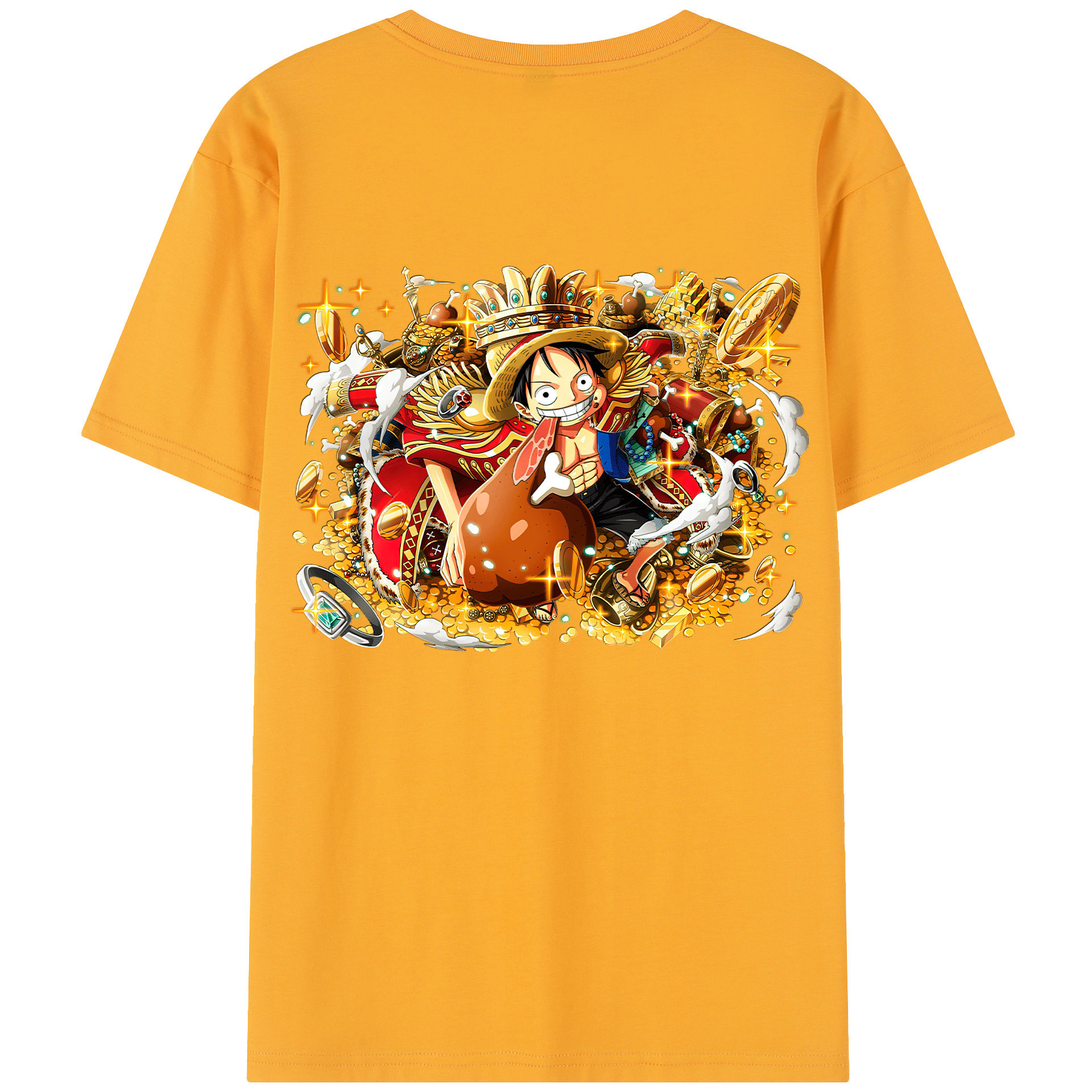 ワンピース モンキー・D・ルフィ ONE PIECE Monkey D. Luffy レディース半袖Tシャツ(バックプリント)