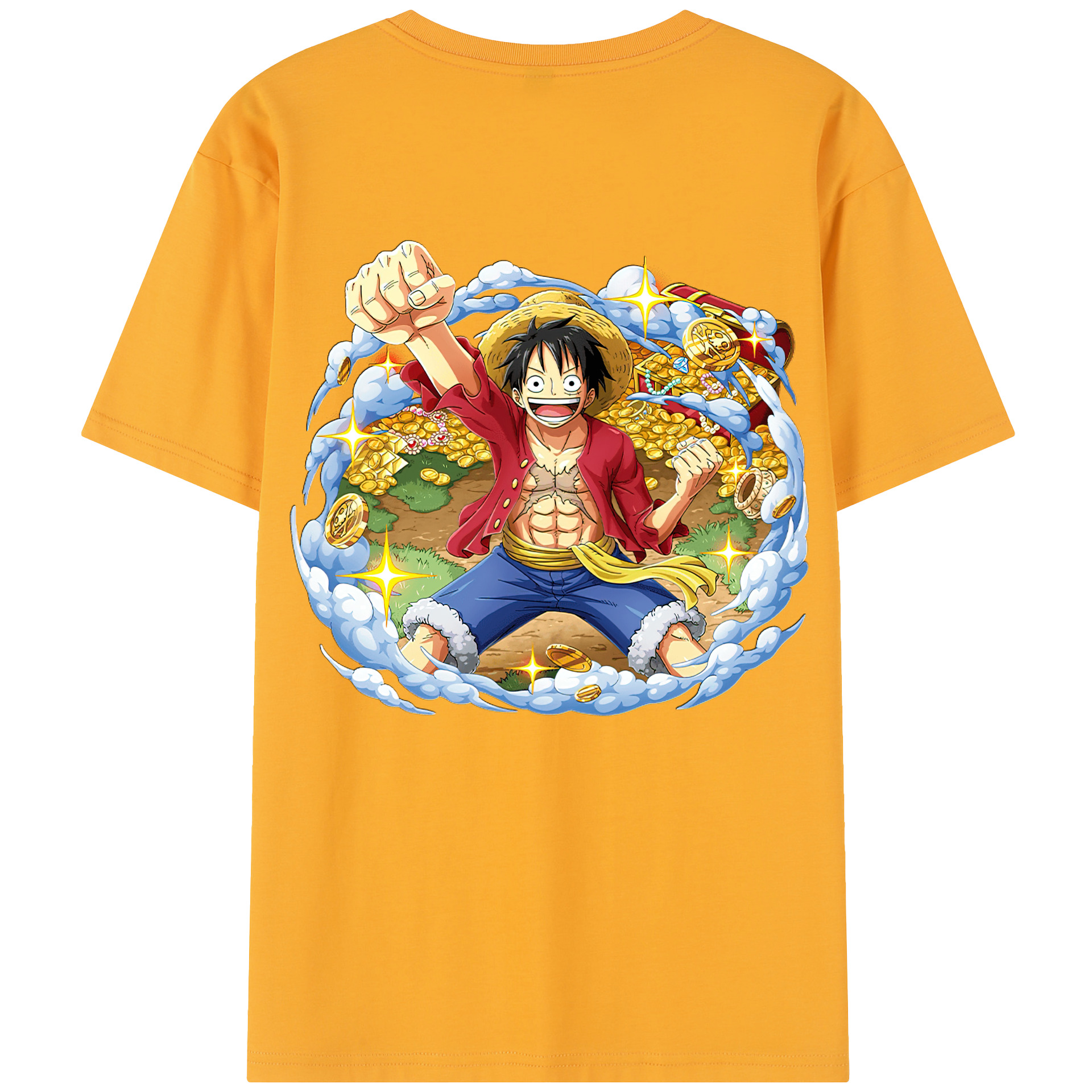 ワンピース モンキー・D・ルフィ ONE PIECE Monkey D. Luffy レディース半袖Tシャツ(バックプリント)